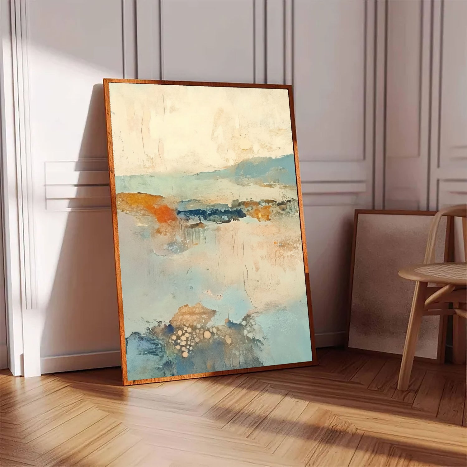 Abstract Art | Muted Horizon Wash Abstract Canvas Wall Decor