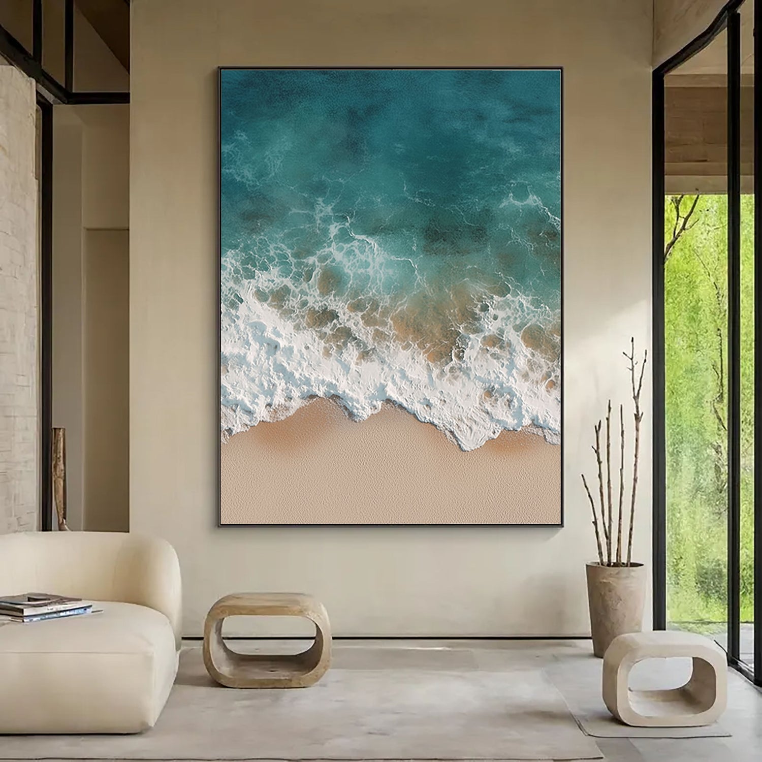 Impressionist Art | Tide Sand Whisper Soft Landscape Canvas Wall Art