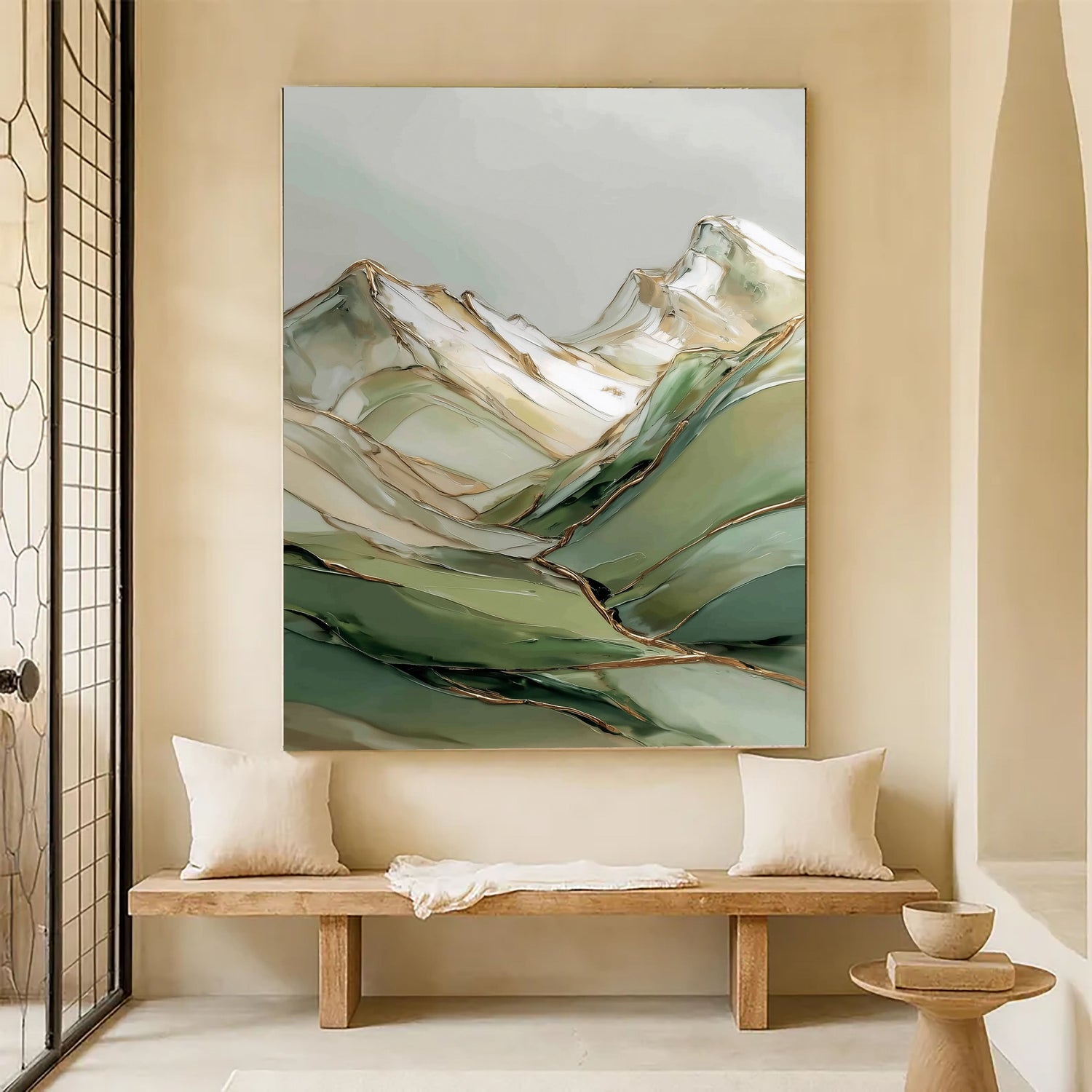 Abstract Art | Gilded Mountain Drift Abstract Canvas Wall Decor