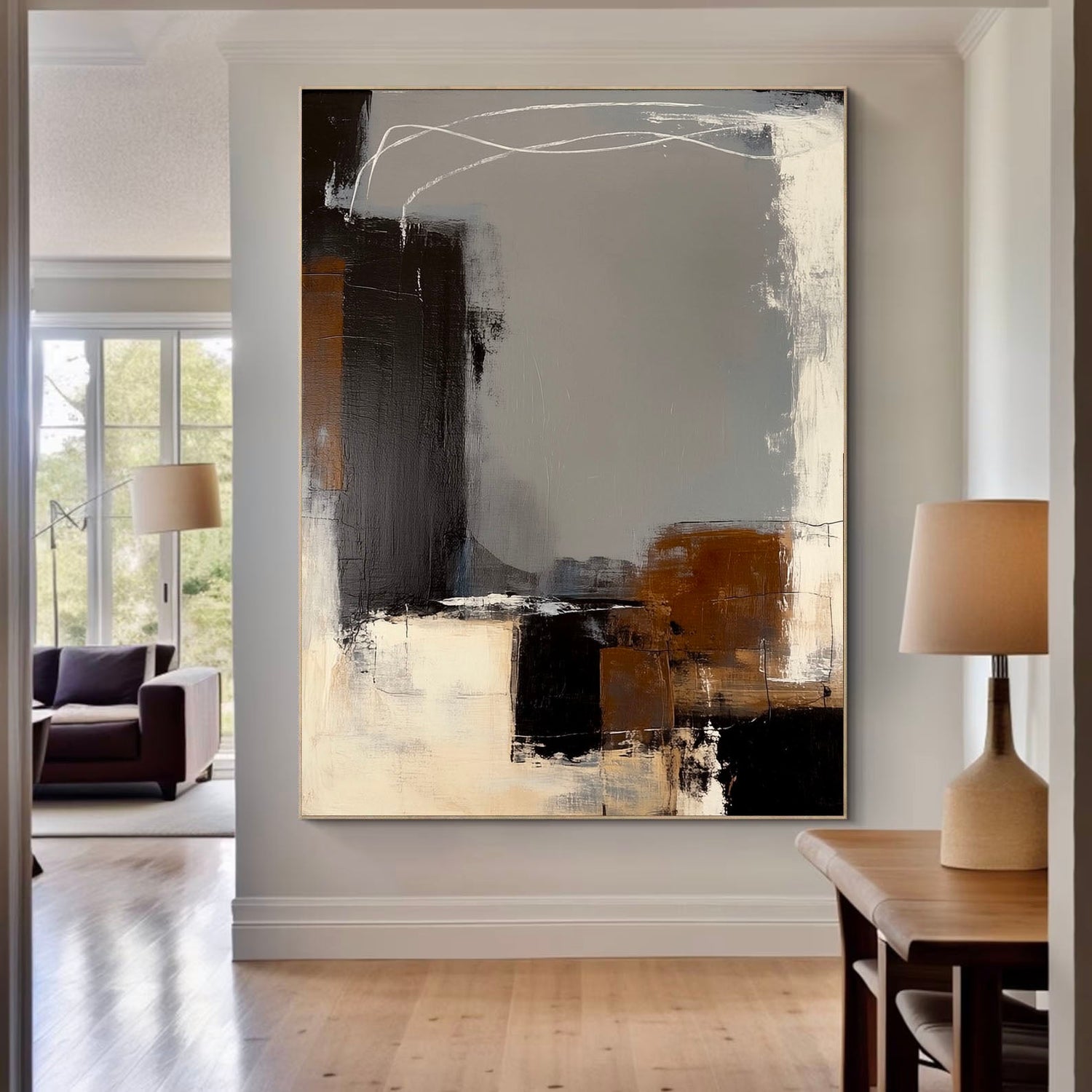 Abstract Art | Neutral Line Balance Modern Abstract Wall Decor
