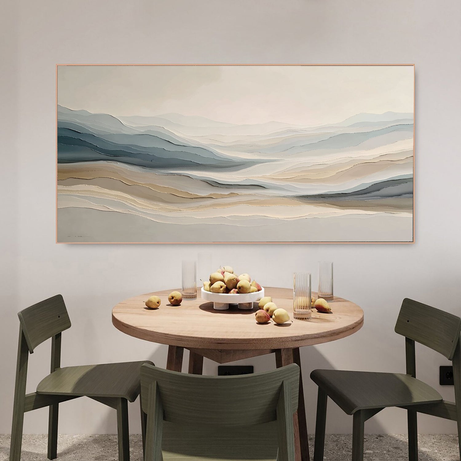 3D-Textured Art | Soft Layered Peaks Relief Texture Wall Decor