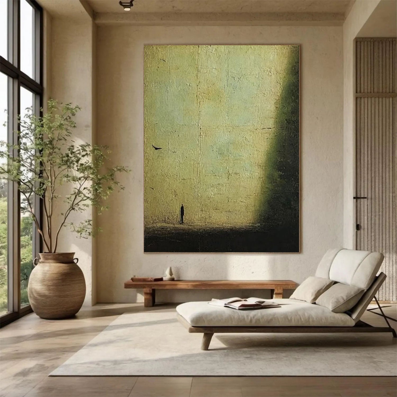 Wabi-Sabi Art | Solitary Light & Shadow Neutral Textured Wall Art