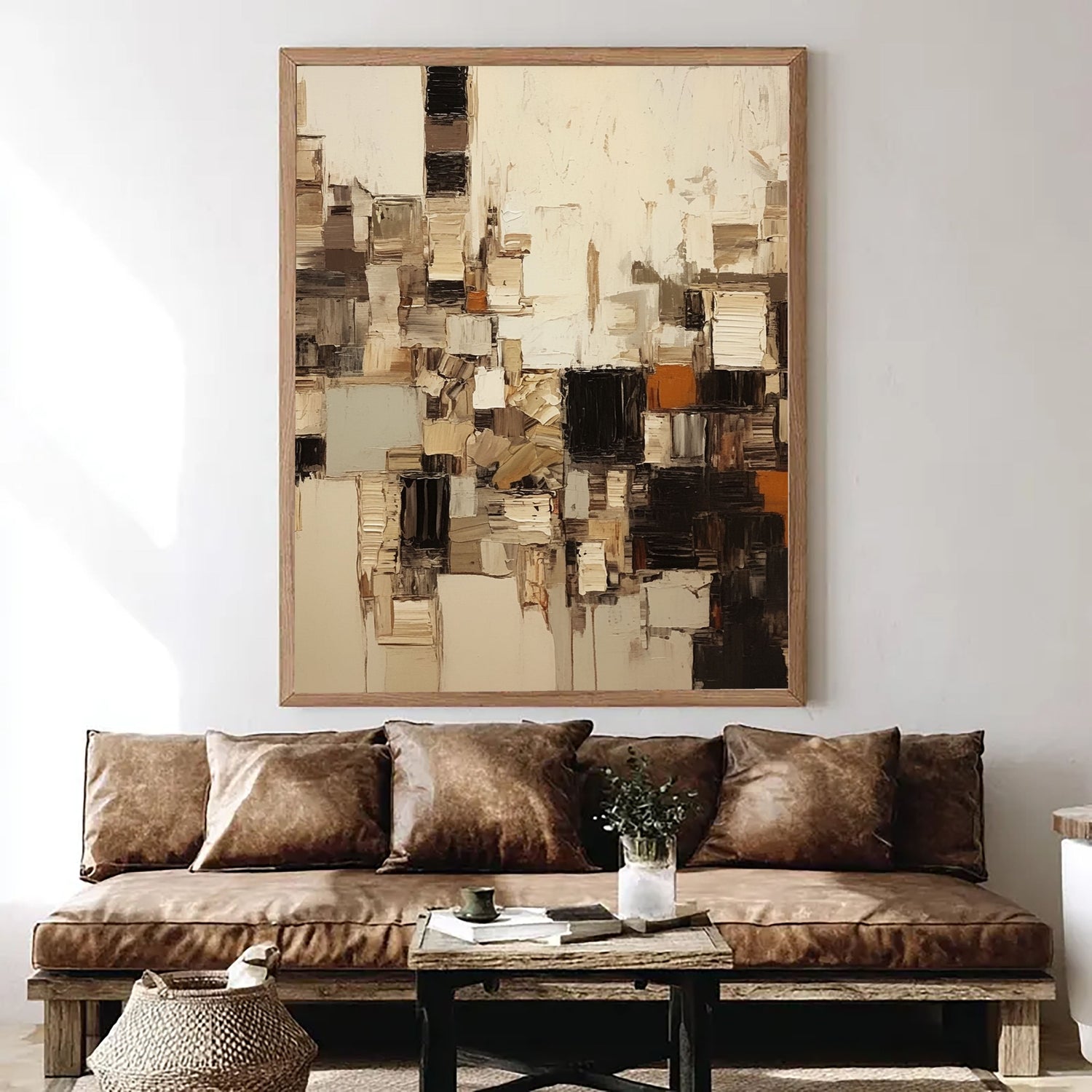 3D-Textured Art | Urban Mosaic Relief Dimensional Living Room Wall Art
