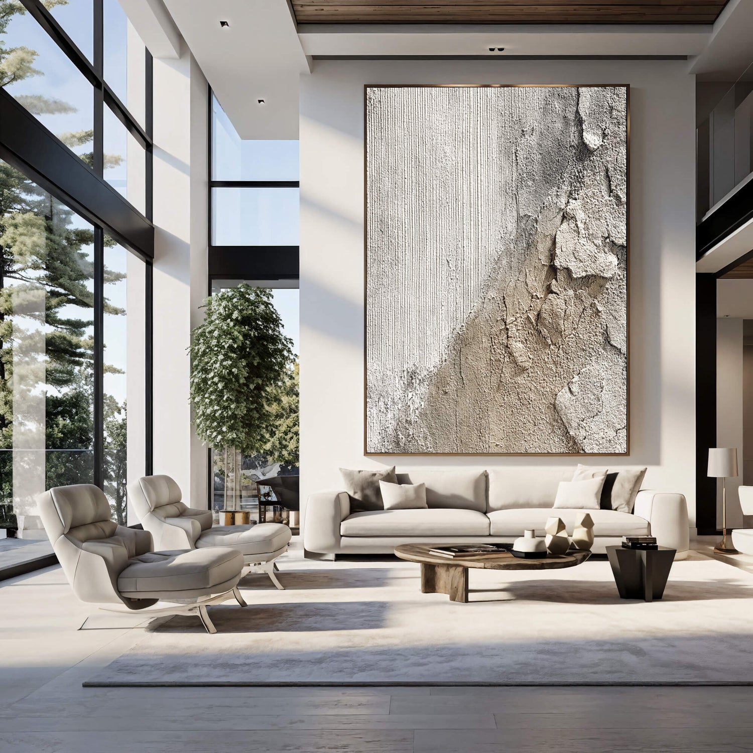Wabi-Sabi Art | Weathered Plaster Edge Weathered Textured Wall Art