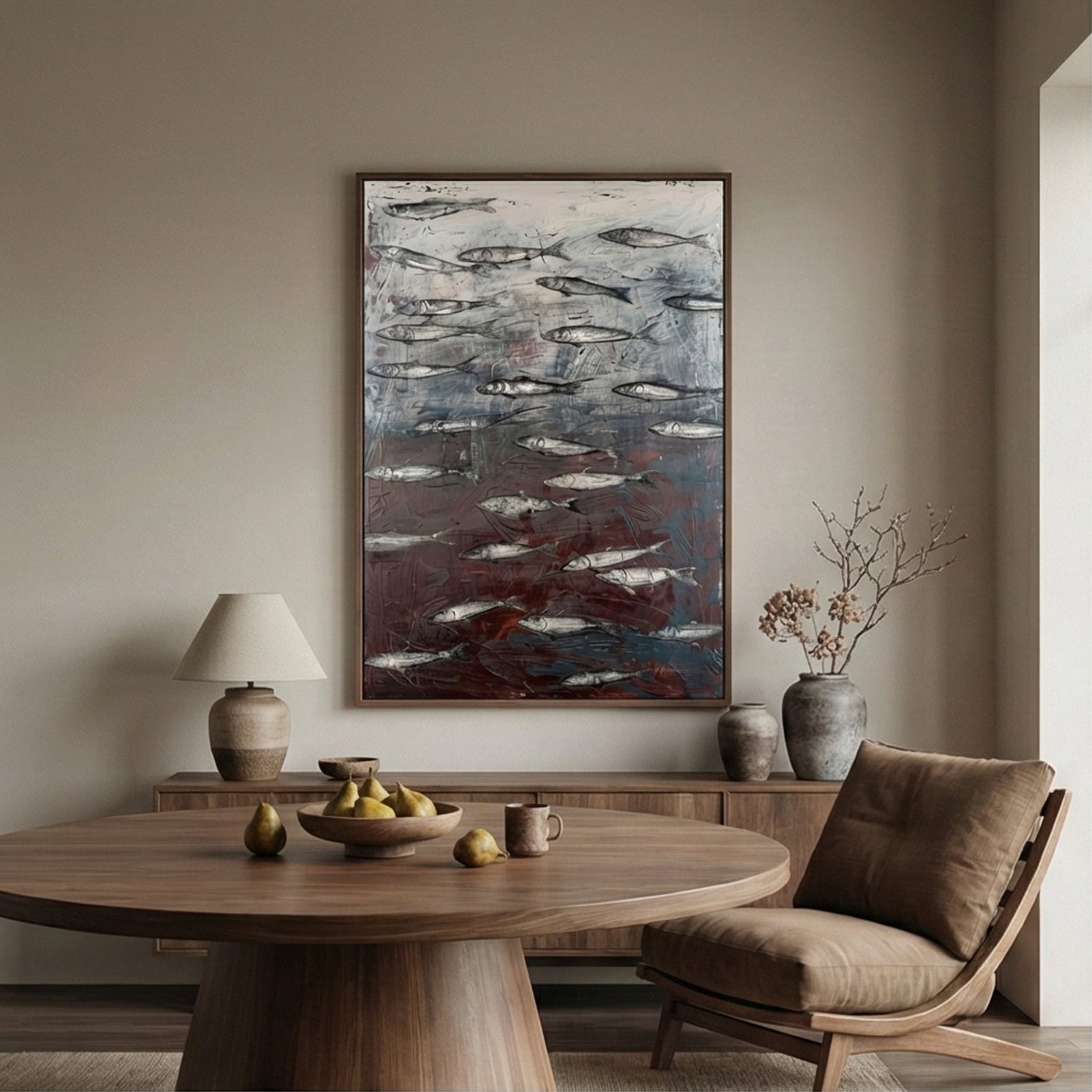 Wabi-Sabi Art | Fish Serene Catch Calm Bedroom Wall Art