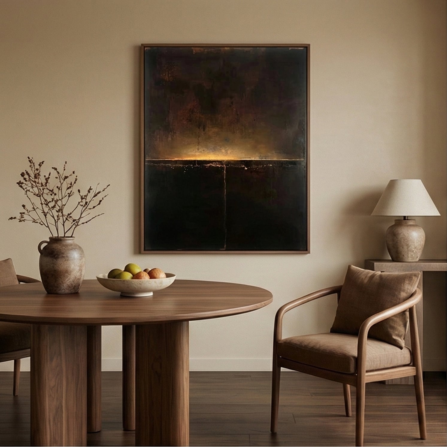 Wabi-Sabi Art | Evening Glow Minimalist Living Room Wall Decor