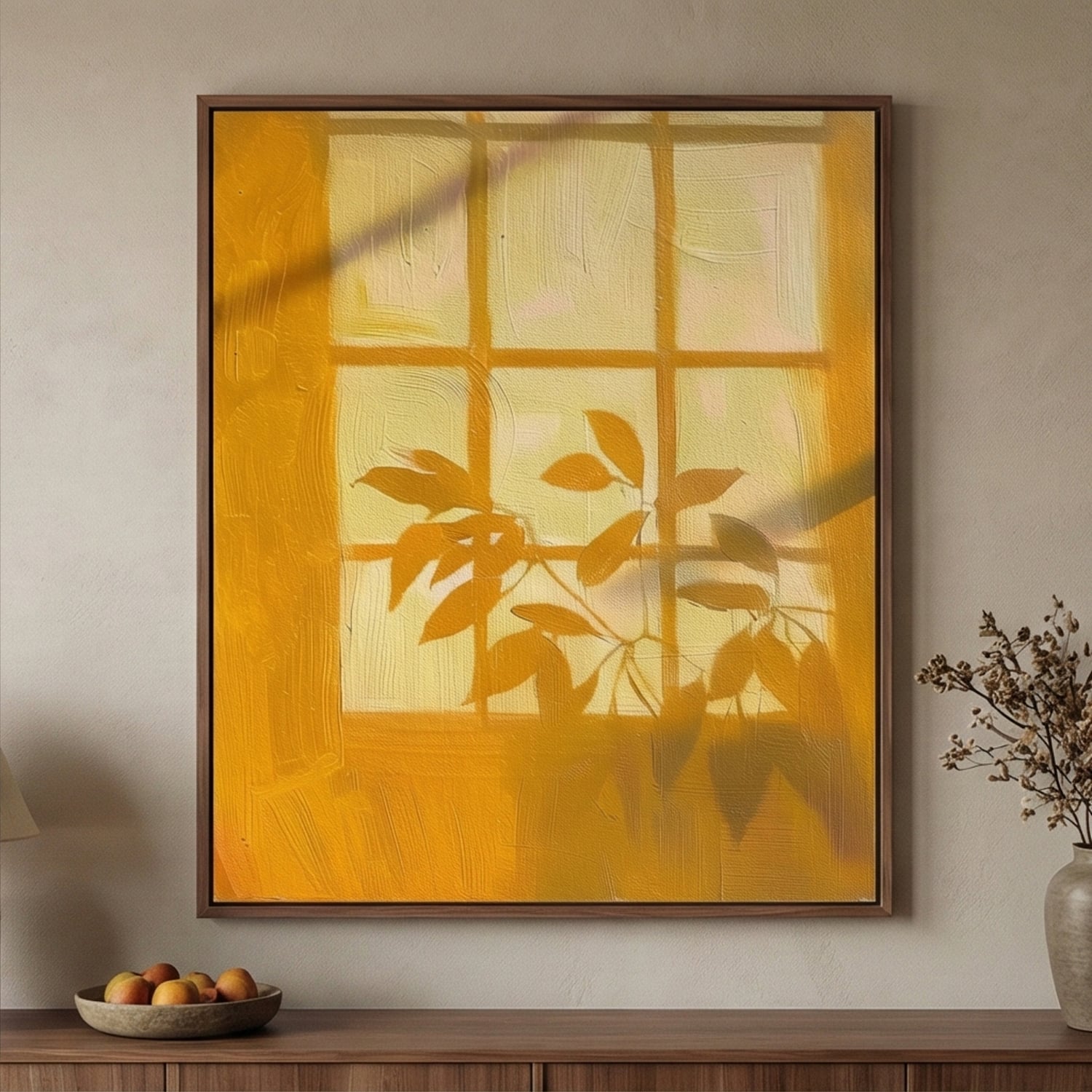 Impressionist Art | Window to Leaves Soft Living Room Wall Decor