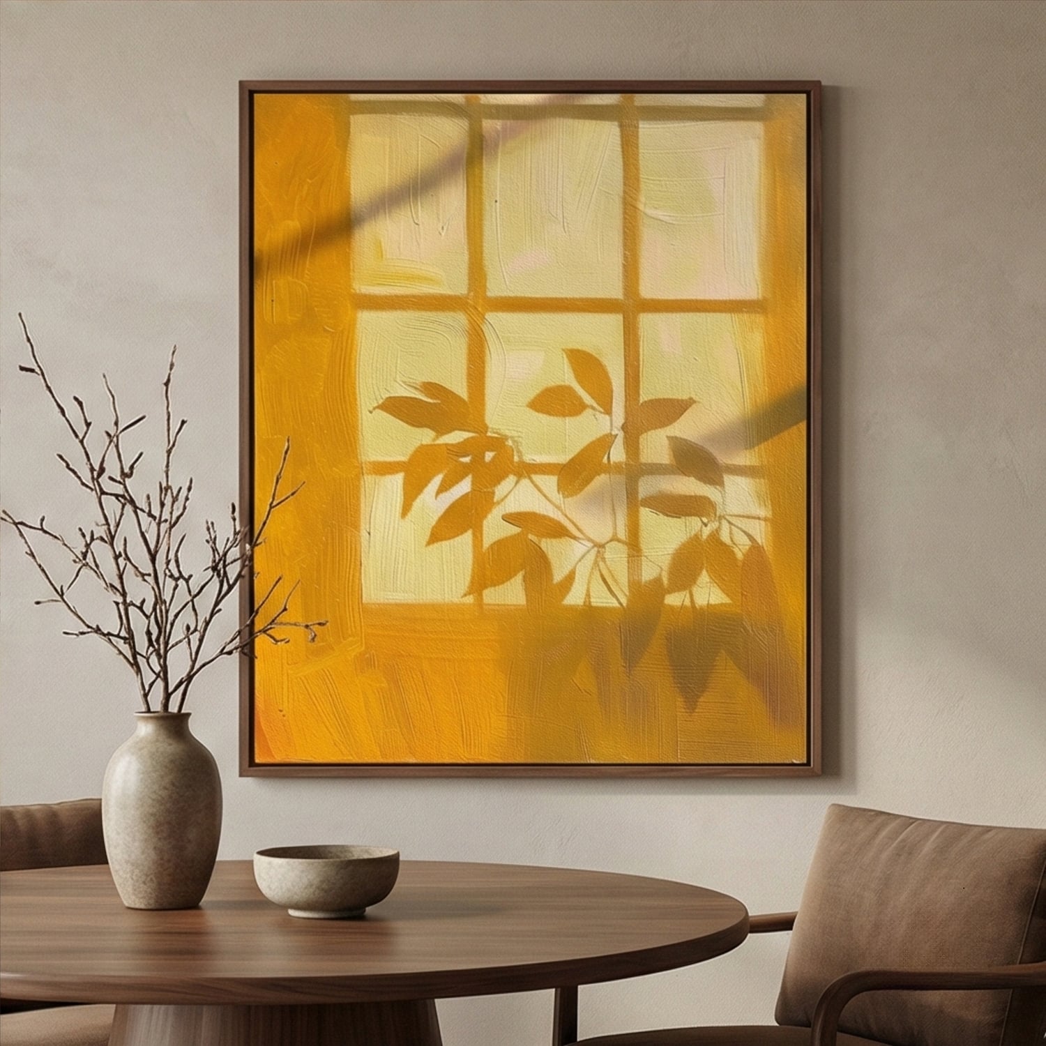 Impressionist Art | Window to Leaves Soft Living Room Wall Decor