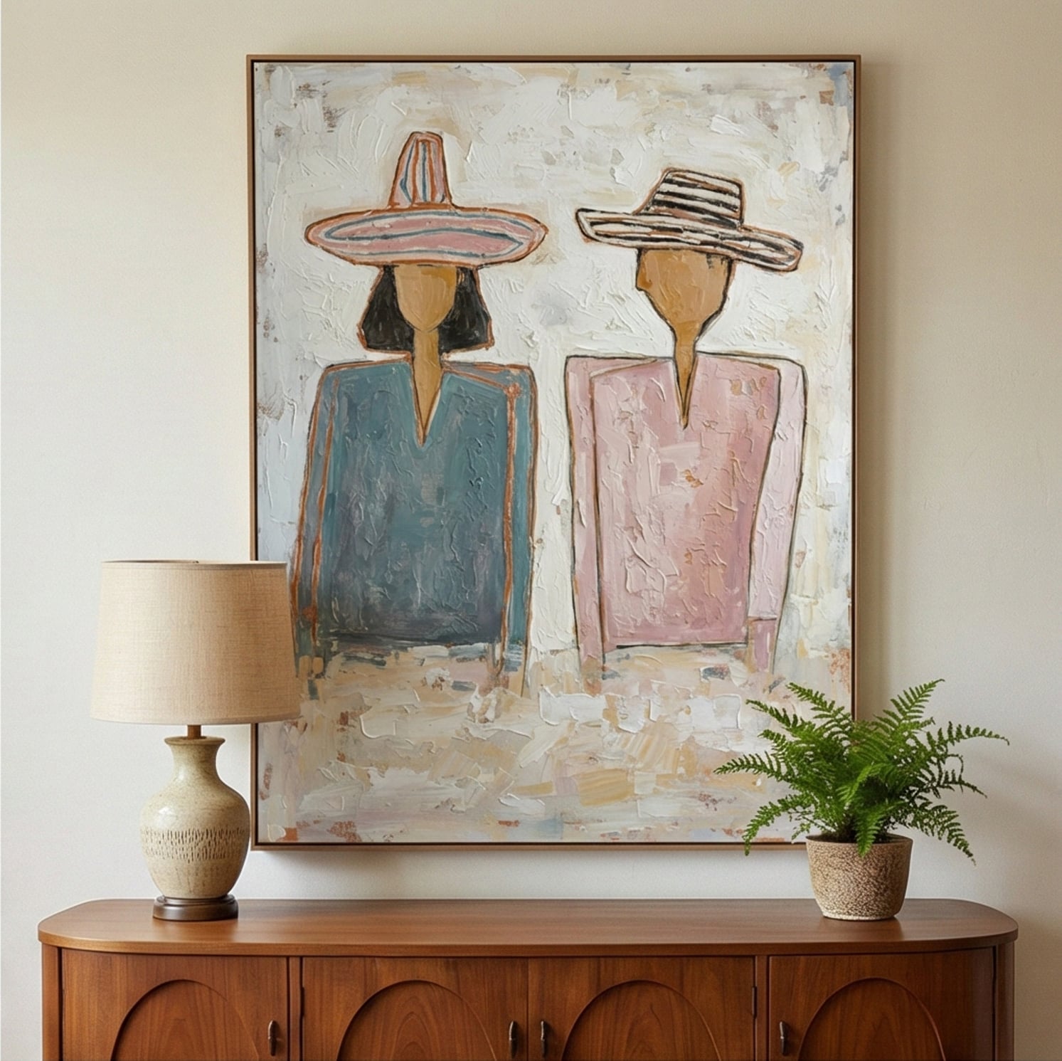 Vintage Americana Art | Serenity in Stripes Southwest Home Decor Canvas