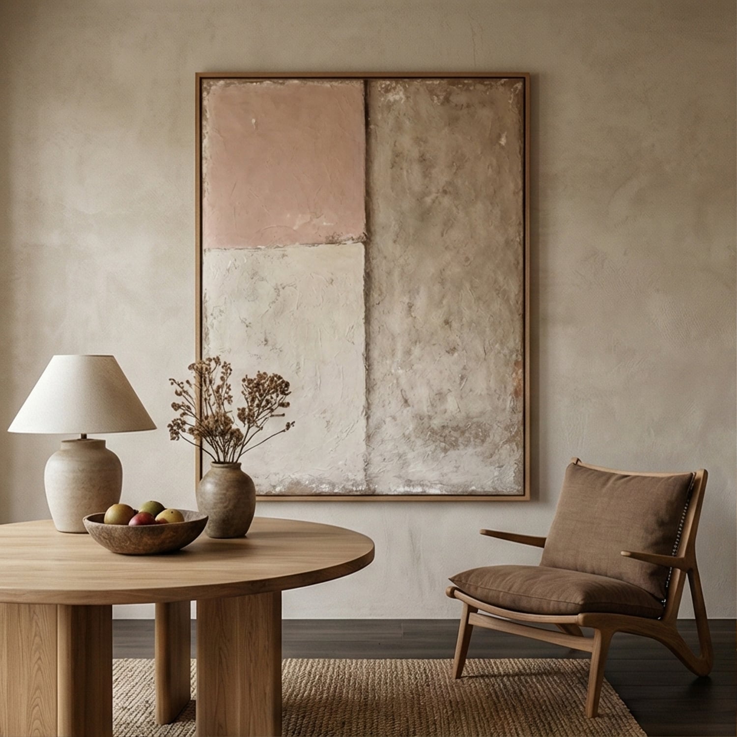 Wabi-Sabi Art | Pink Earth Layers Neutral Earth Tone Wall Art