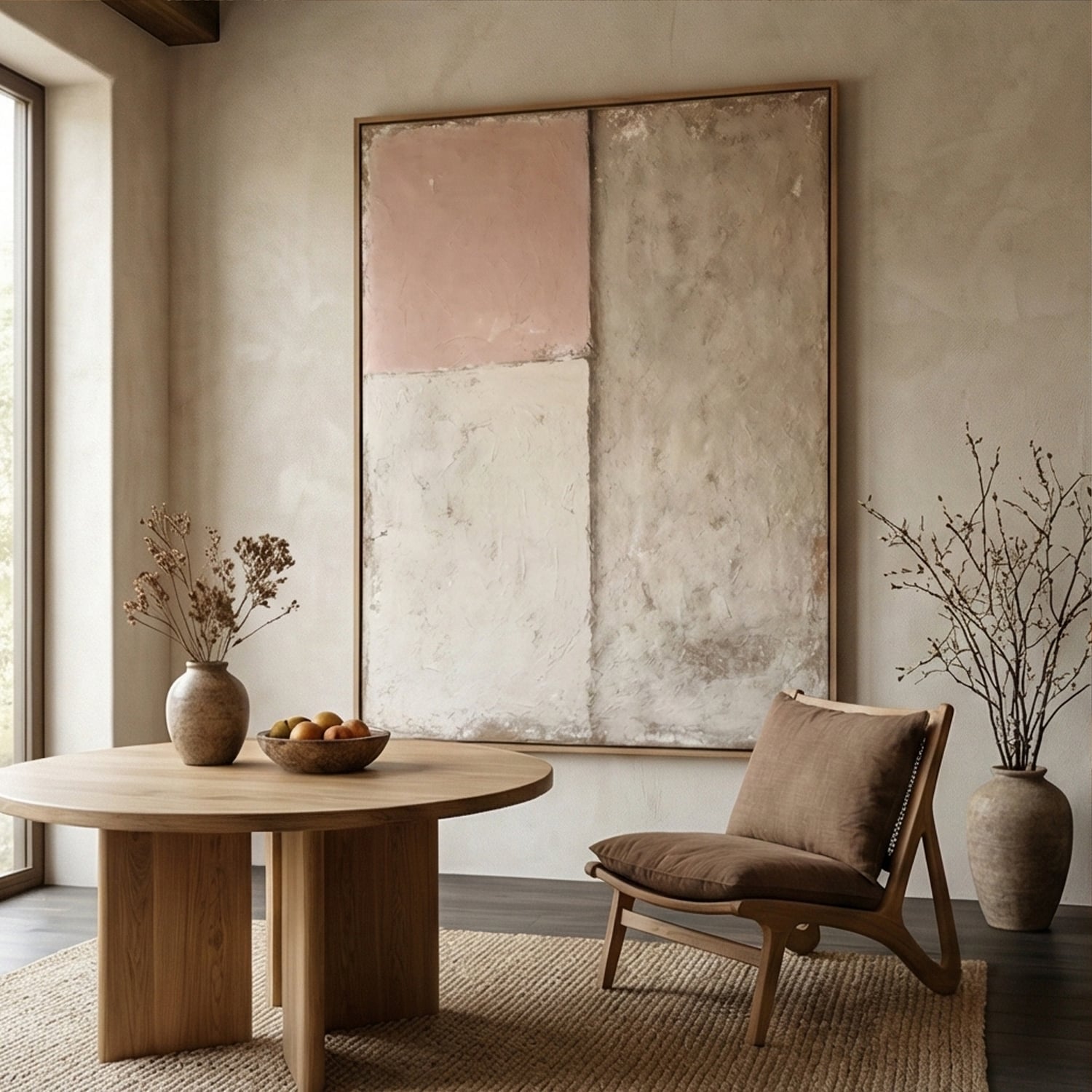 Wabi-Sabi Art | Pink Earth Layers Neutral Earth Tone Wall Art