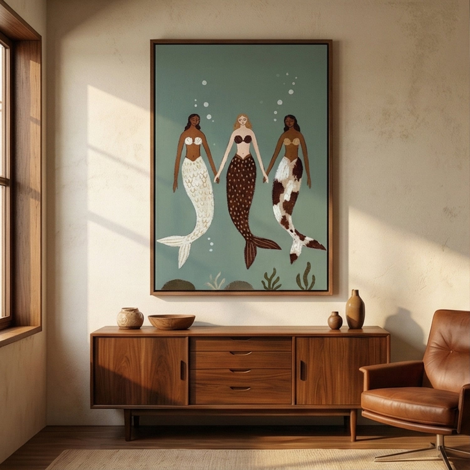Surreal Art | Ocean's Whispering Sisters Whimsical Surreal Wall Art