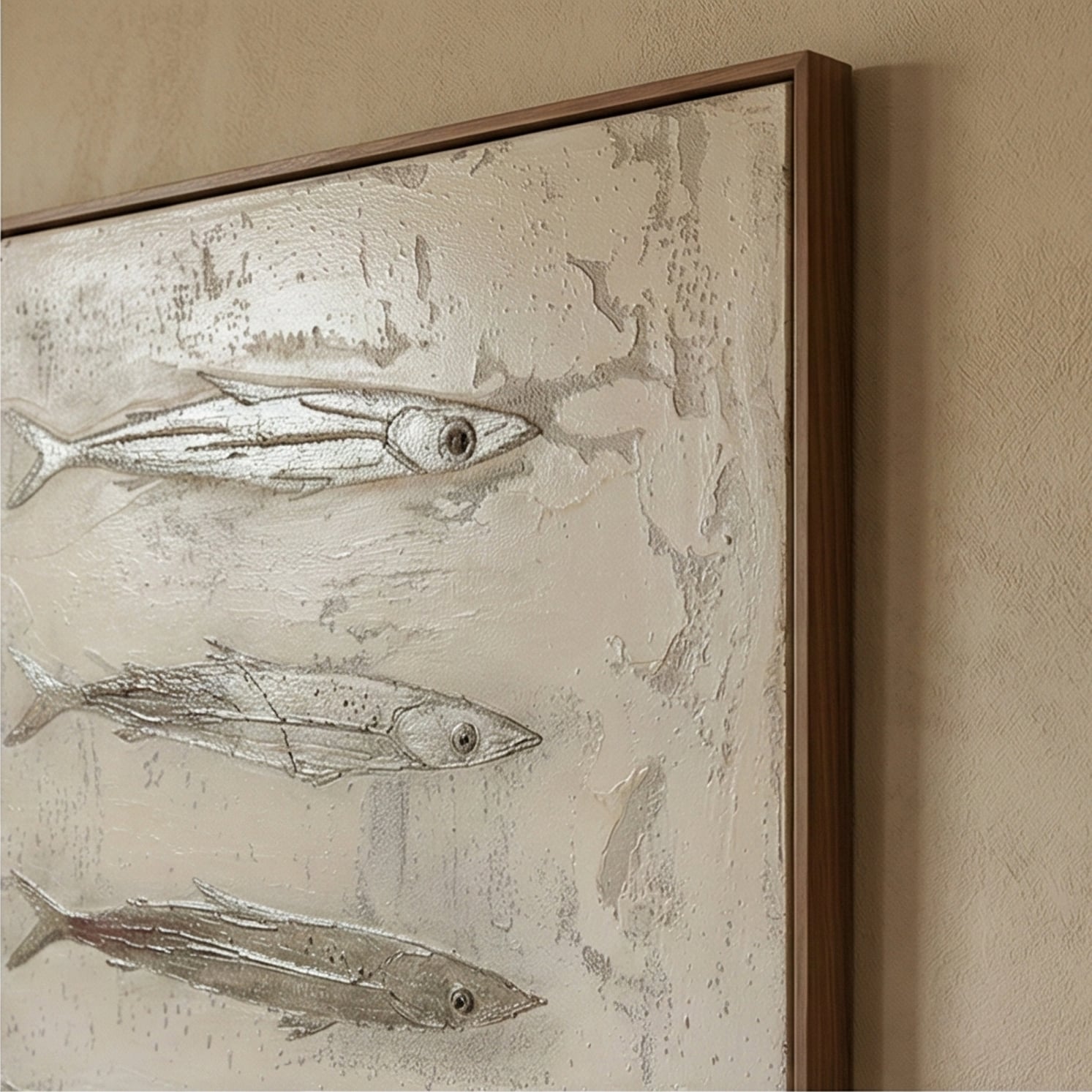 Wabi-Sabi Art | Fish School of Patina Weathered Textured Wall Art