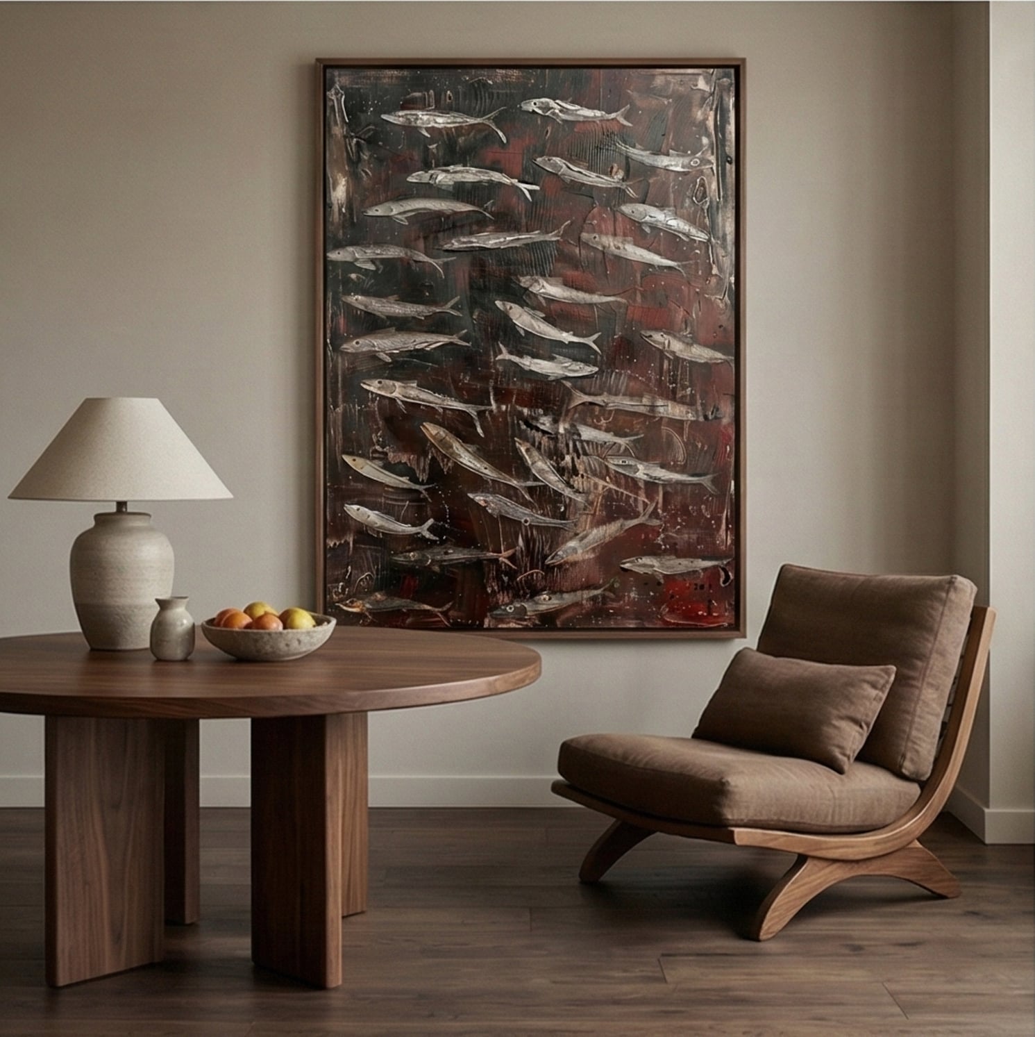 Wabi-Sabi Art | Silvered School Calm Bedroom Wall Art