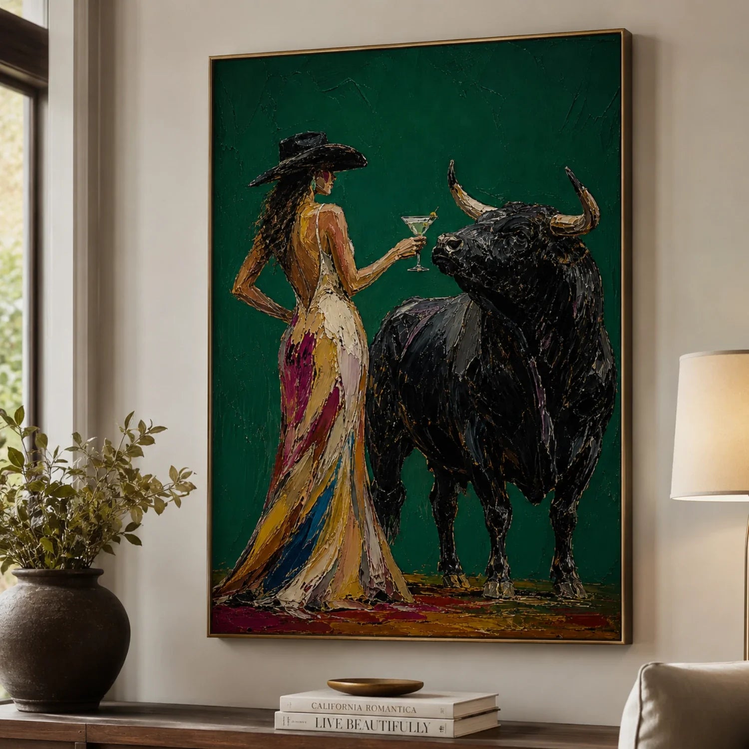 POP Art | Bull & Cocktail Lady Western Lifestyle Wall Decor