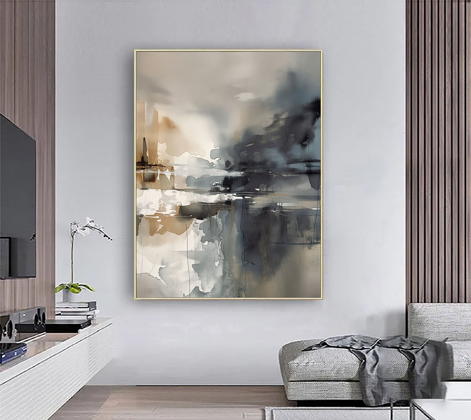 Abstract Art | Misty City Reflections Contemporary Wall Decor