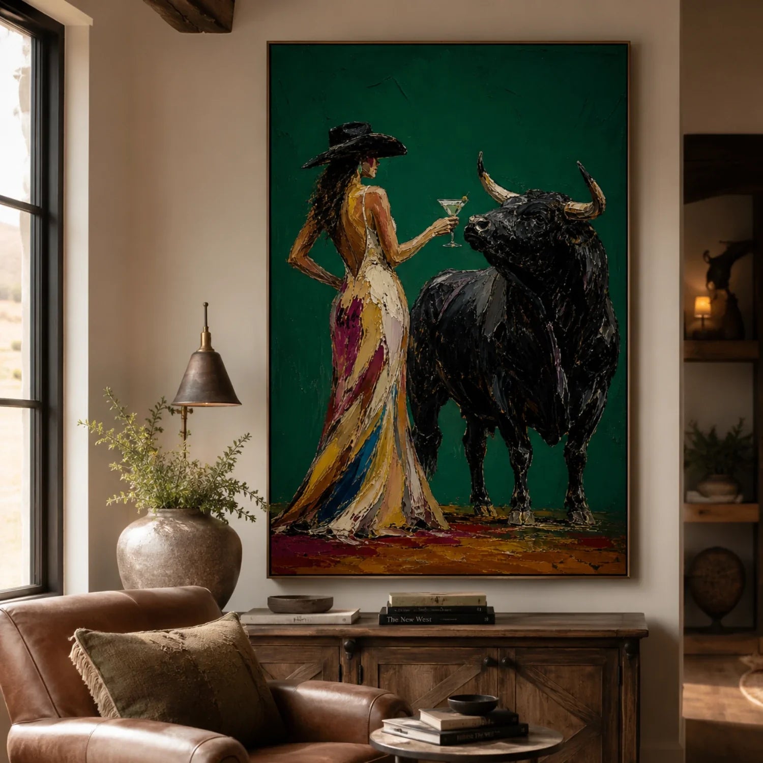 POP Art | Bull & Cocktail Lady Western Lifestyle Wall Decor