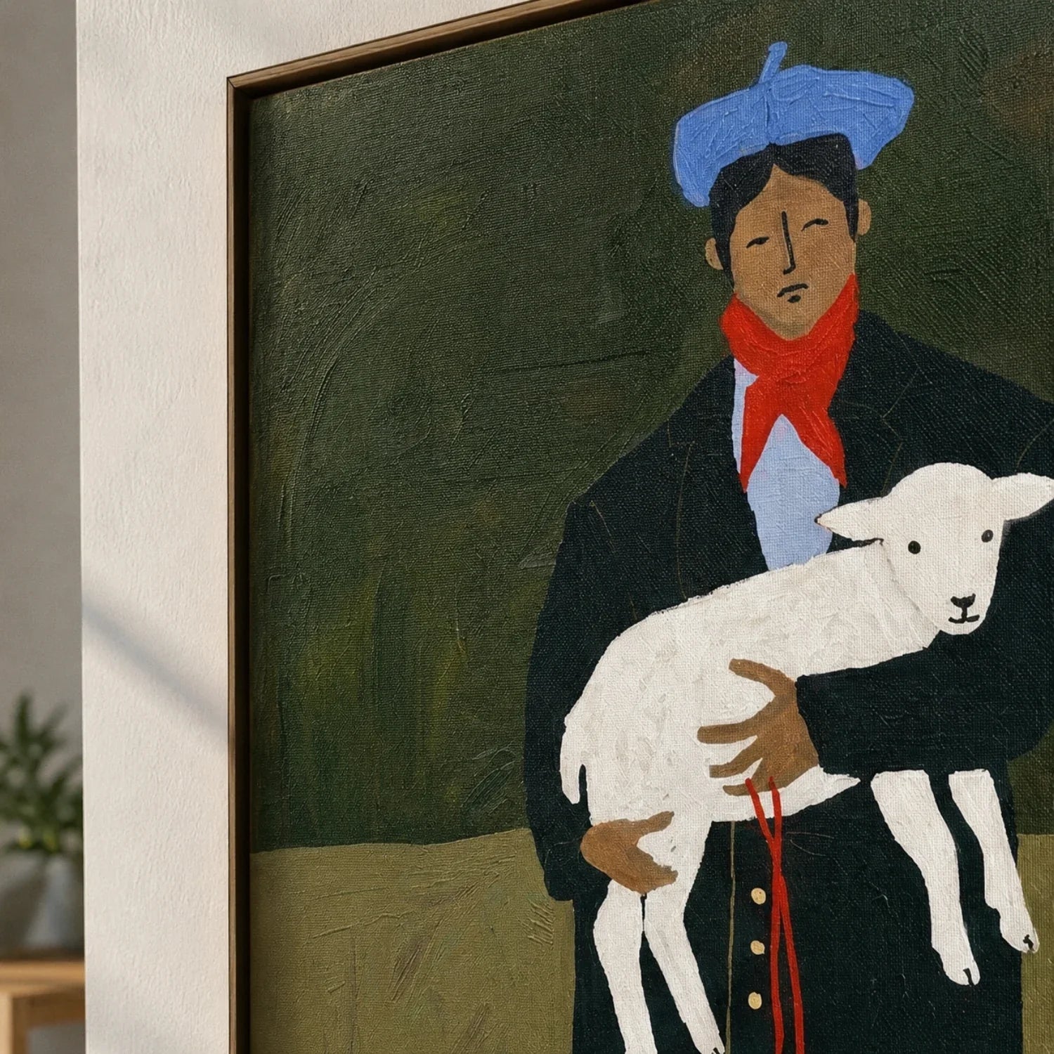 Vintage Americana Art | Holding the Dog Western Canvas Wall Decor