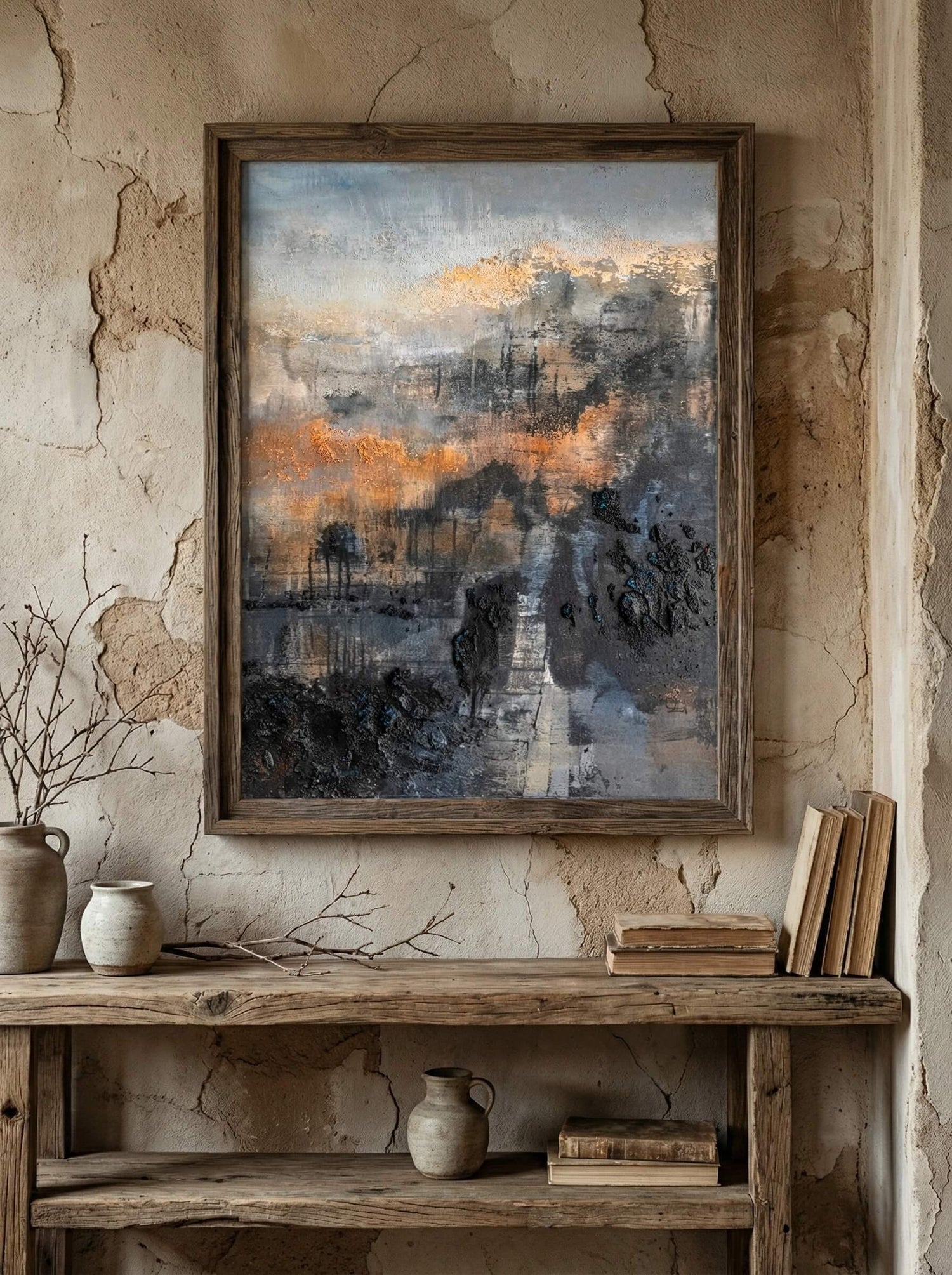 Impressionist Art | Misty Waterway Reflections Soft Landscape Canvas Wall Art