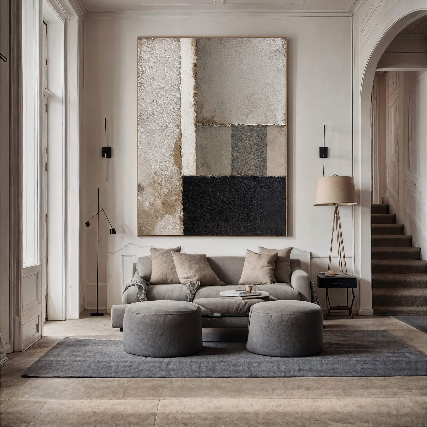 Wabi-Sabi Art | Textured Earthy Segments Neutral Earth Tone Wall Art