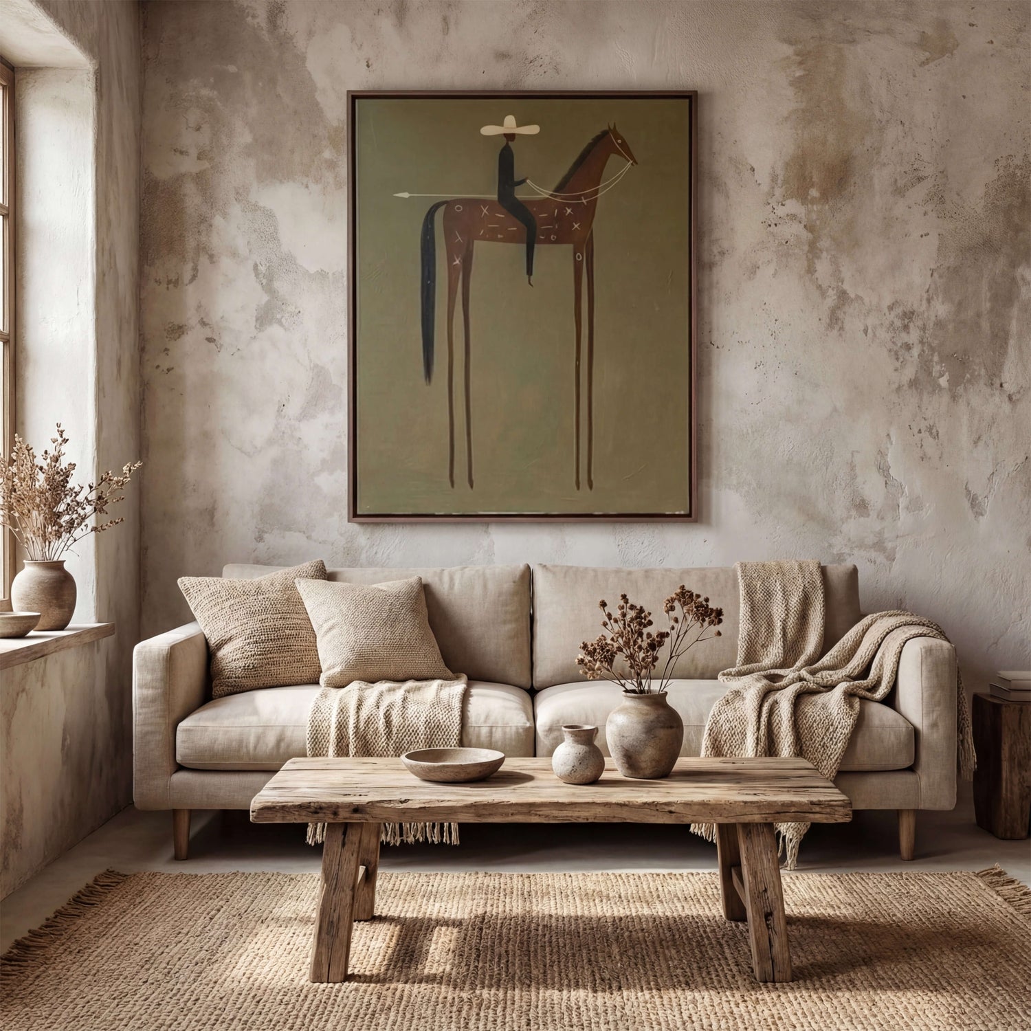 Vintage Americana Art | Cowboy Long Ride Western Canvas Wall Decor