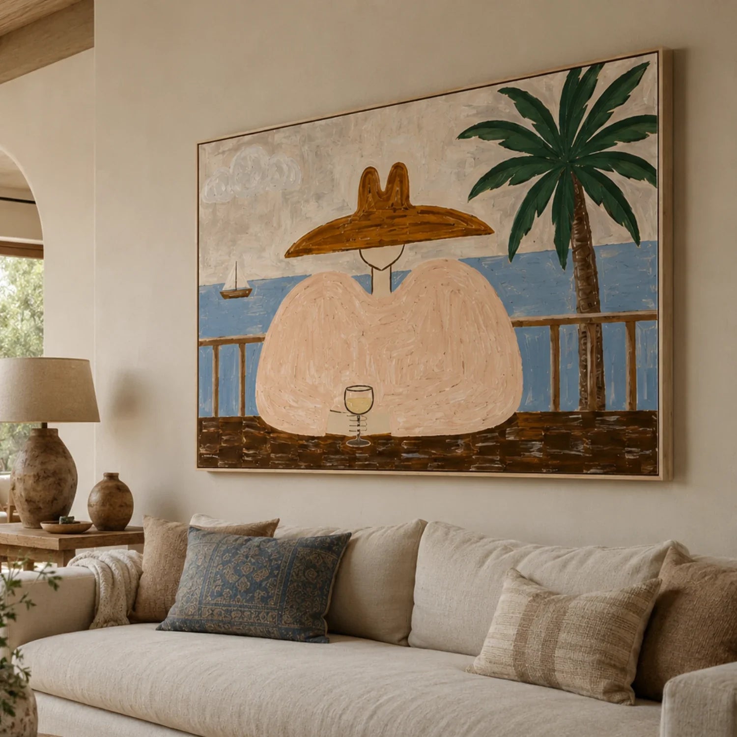 Vintage Americana Art | Seaside Wine Moment Western Lifestyle Wall Decor