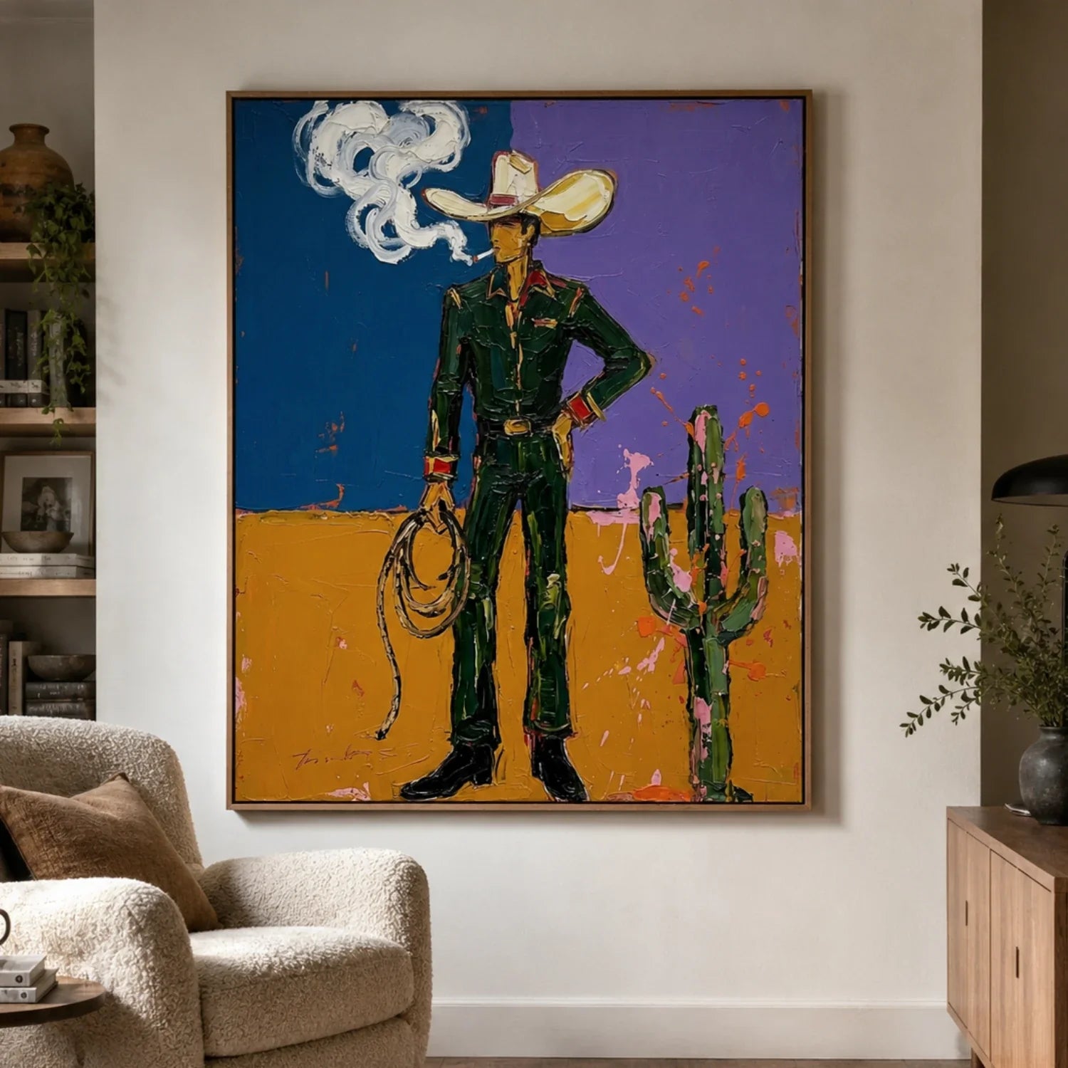 POP Art | Desert Smoke Cowboy Western Canvas Wall Decor