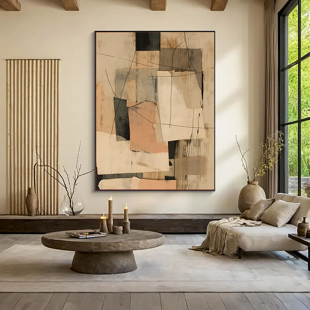 Abstract Art | Torn Paper Layers Contemporary Wall Decor