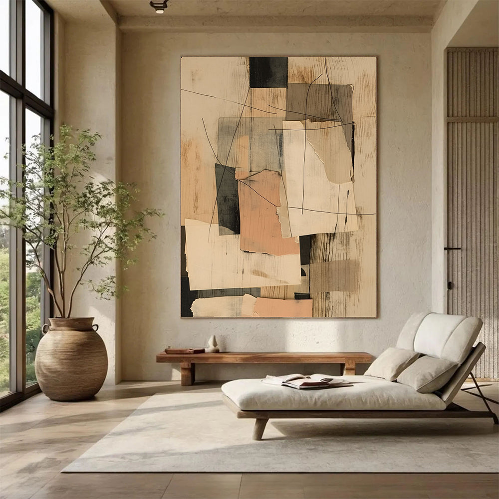 Abstract Art | Torn Paper Layers Contemporary Wall Decor