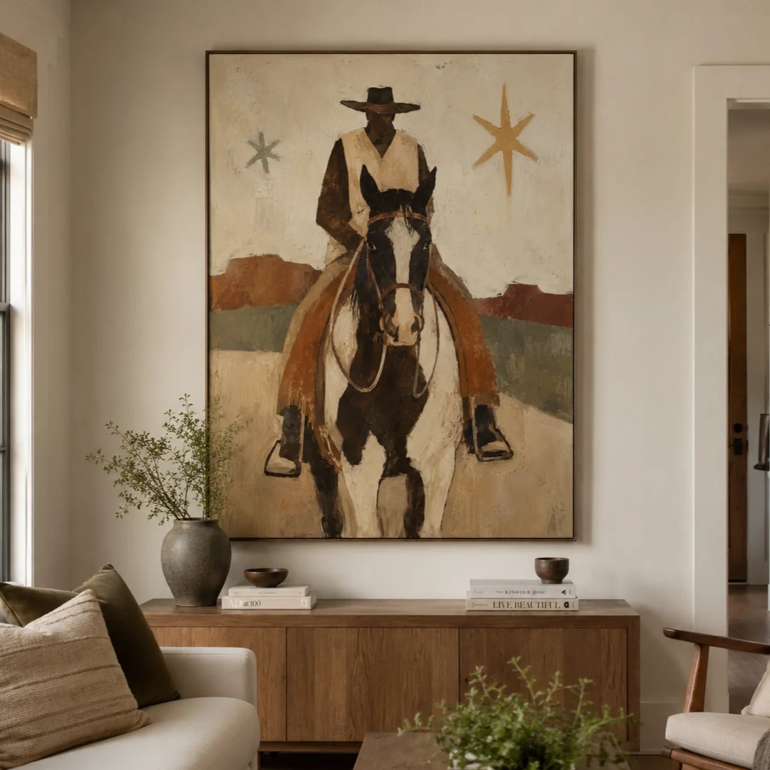 Vintage Americana Art | Where the Dust Keeps Its Stars Cowboy Western Wall Art