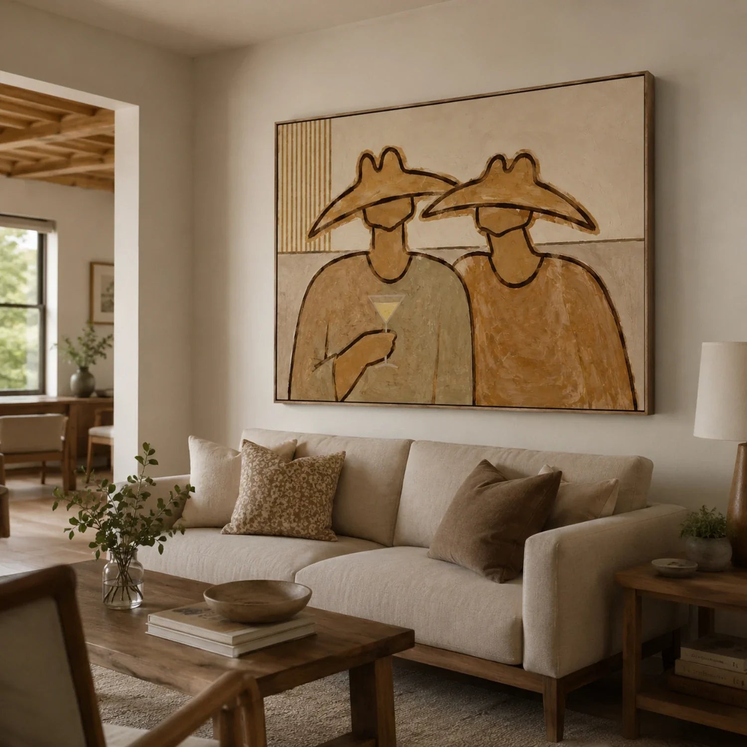 Vintage Americana Art | Hat Pair Toast Western Lifestyle Wall Decor