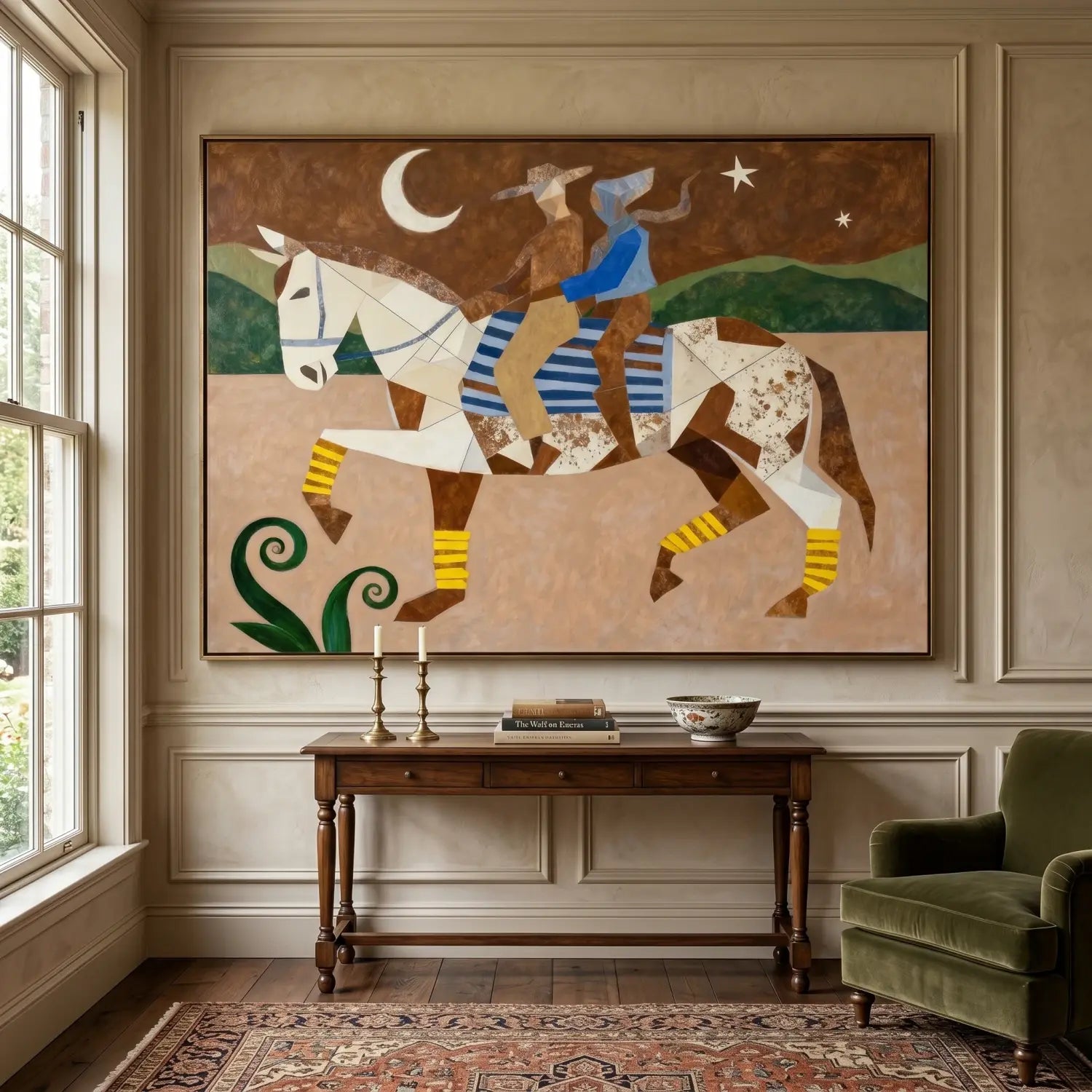Vintage Americana Art | Moonlit Passage Southwest Home Decor Canvas