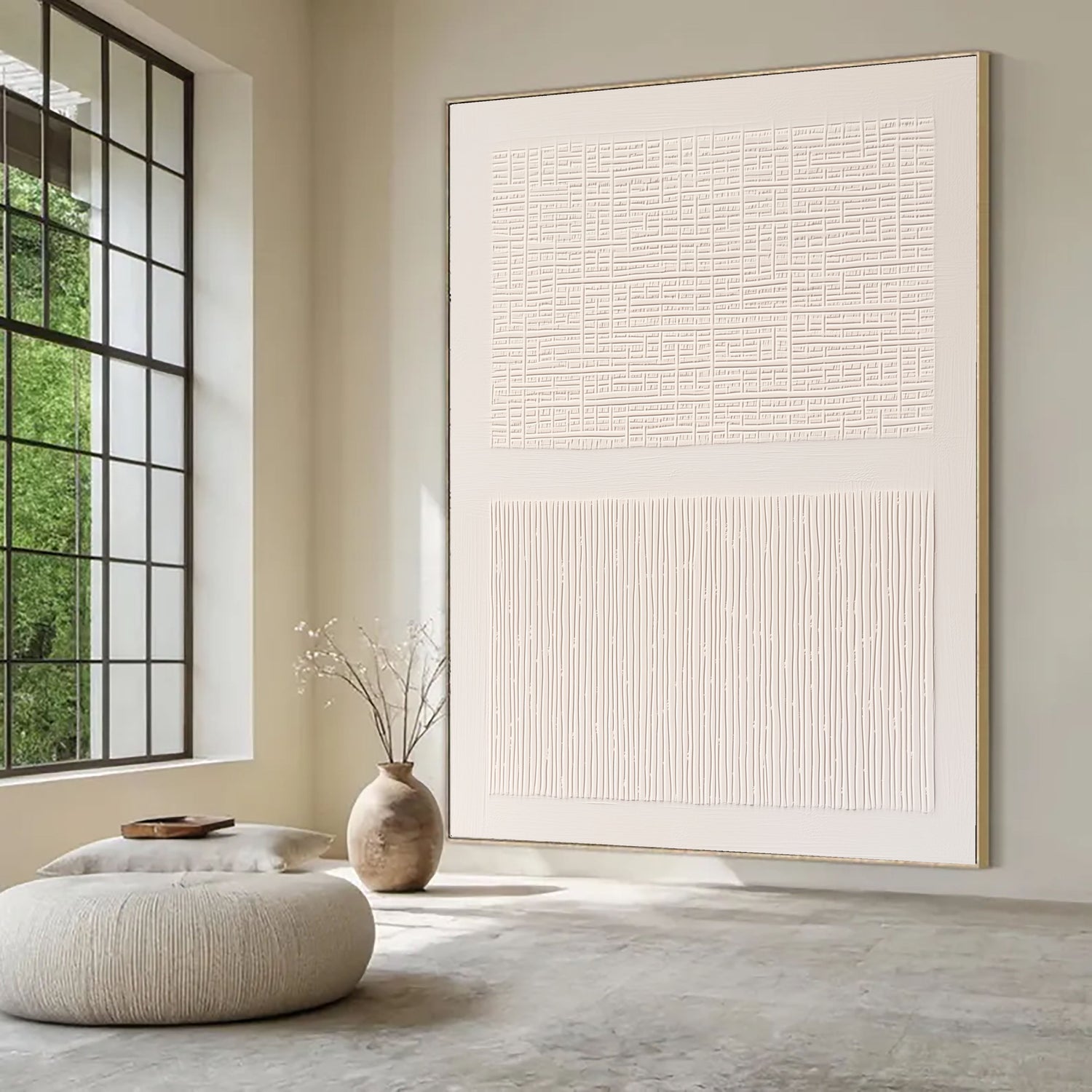 3D-Textured Art | Labyrinth & Linear Relief Dimensional Living Room Wall Art