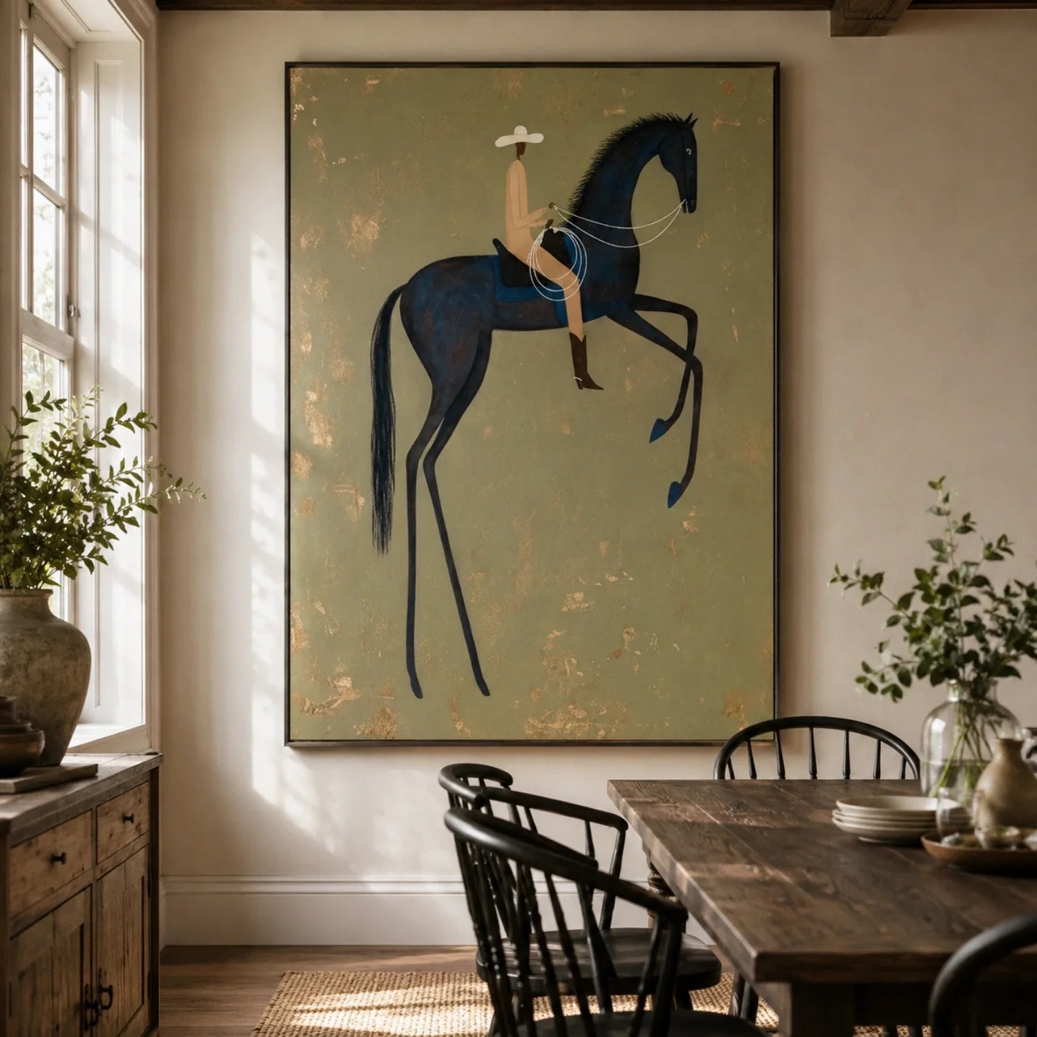 Vintage Americana Art | Midnight Poise Southwest Home Decor Canvas