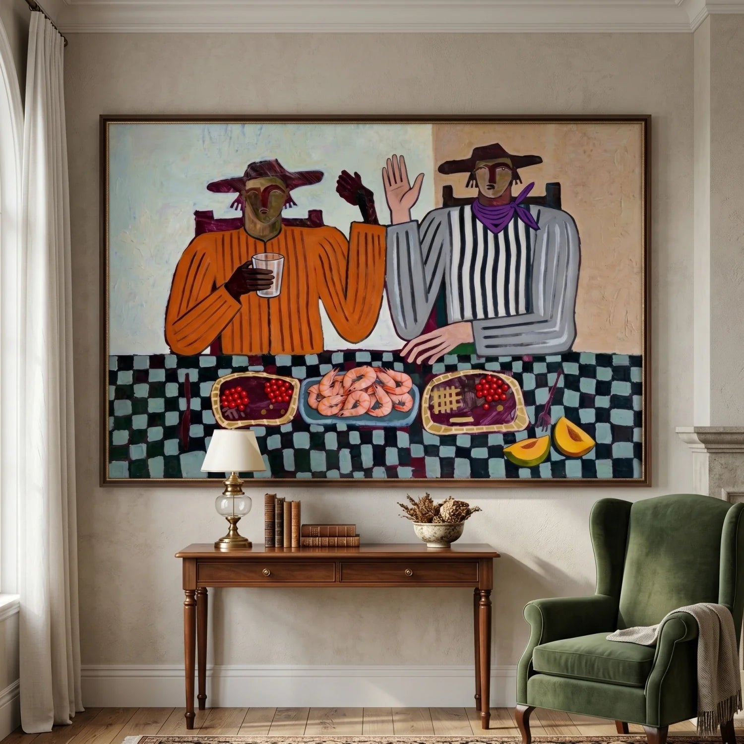 Vintage Americana Art | Harvest Table Southwest Home Decor Canvas