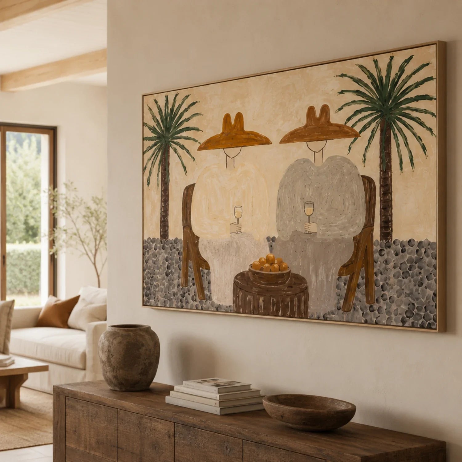 Vintage Americana Art | Palm Wine Companions Western Lifestyle Wall Decor