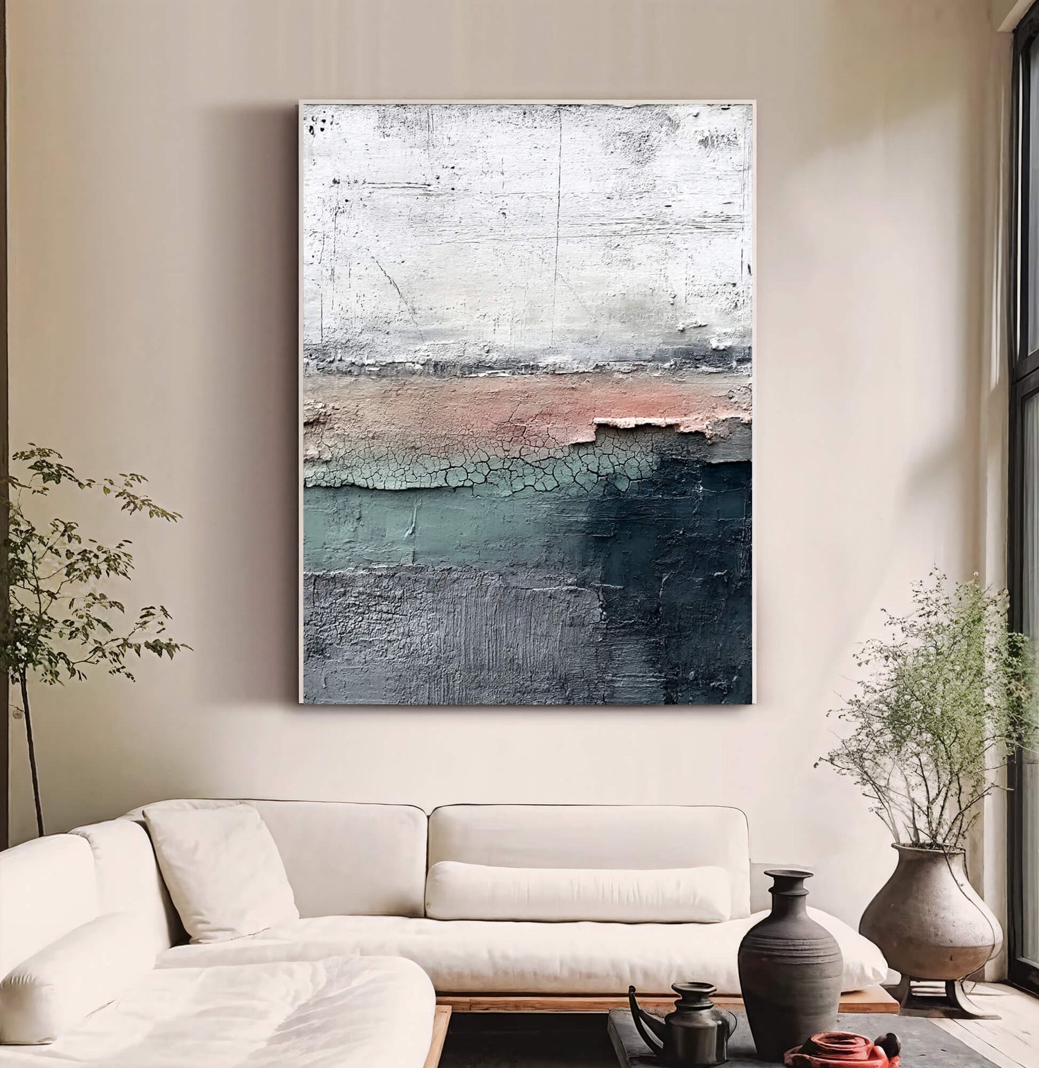Wabi-Sabi Art | Muted Earthy Horizon Neutral Earth Tone Wall Art