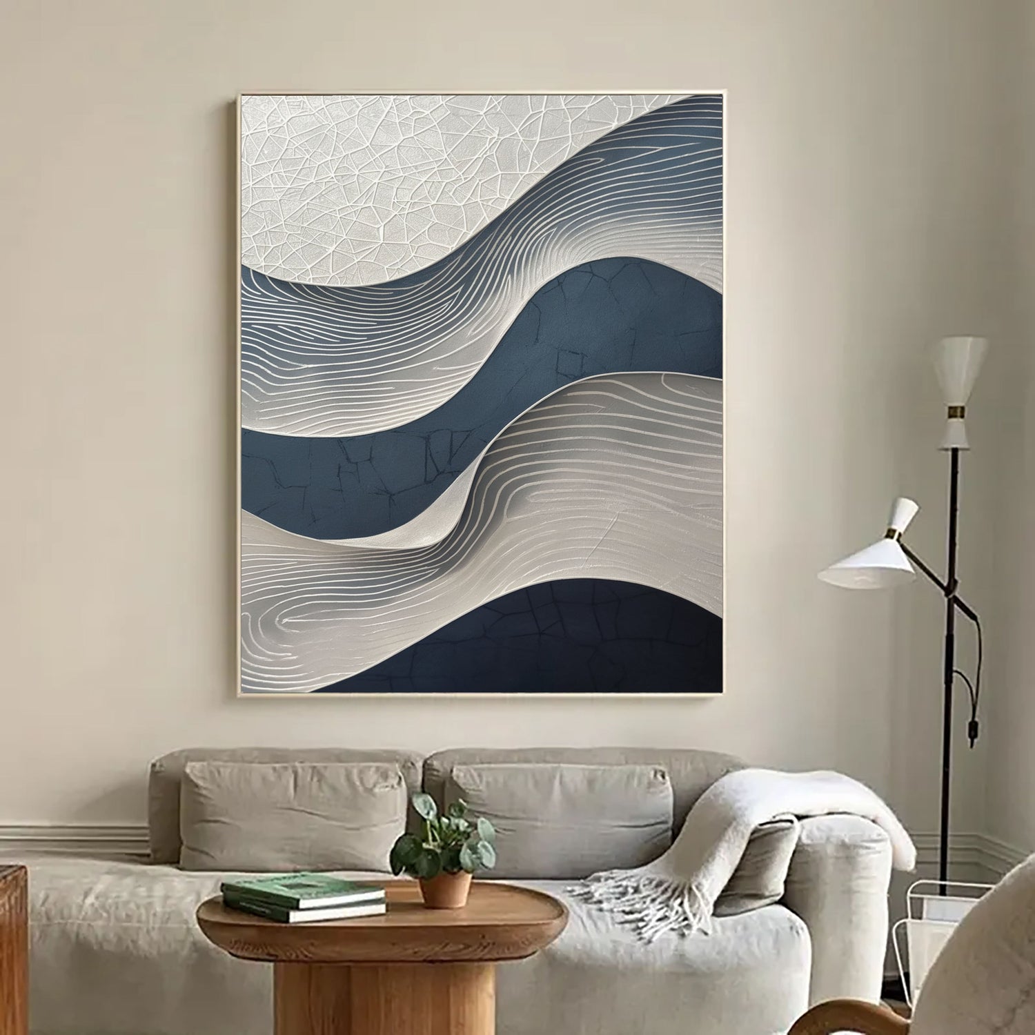 3D-Textured Art | Blue Wave Relief Coastal Textured Wall Art