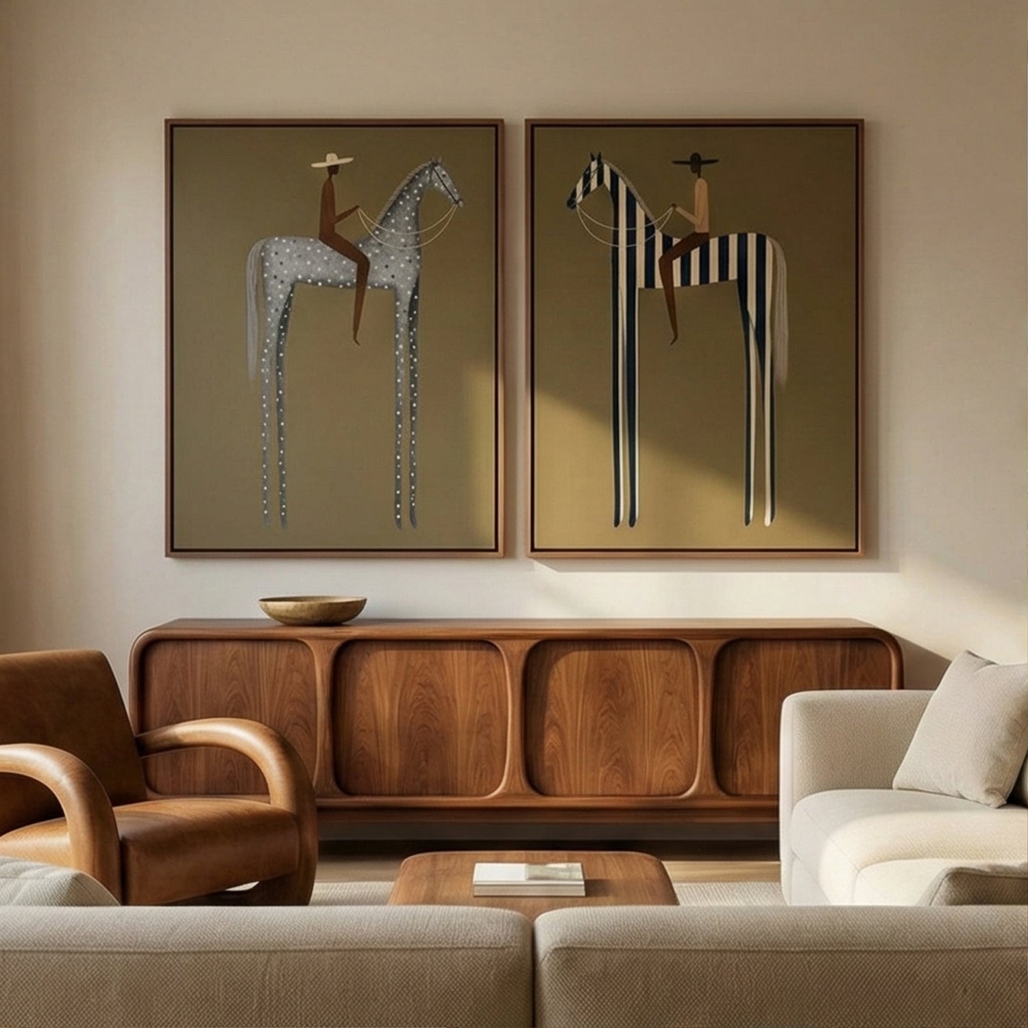 Vintage Americana Art | Spot & Stripe Western Canvas Wall Decor