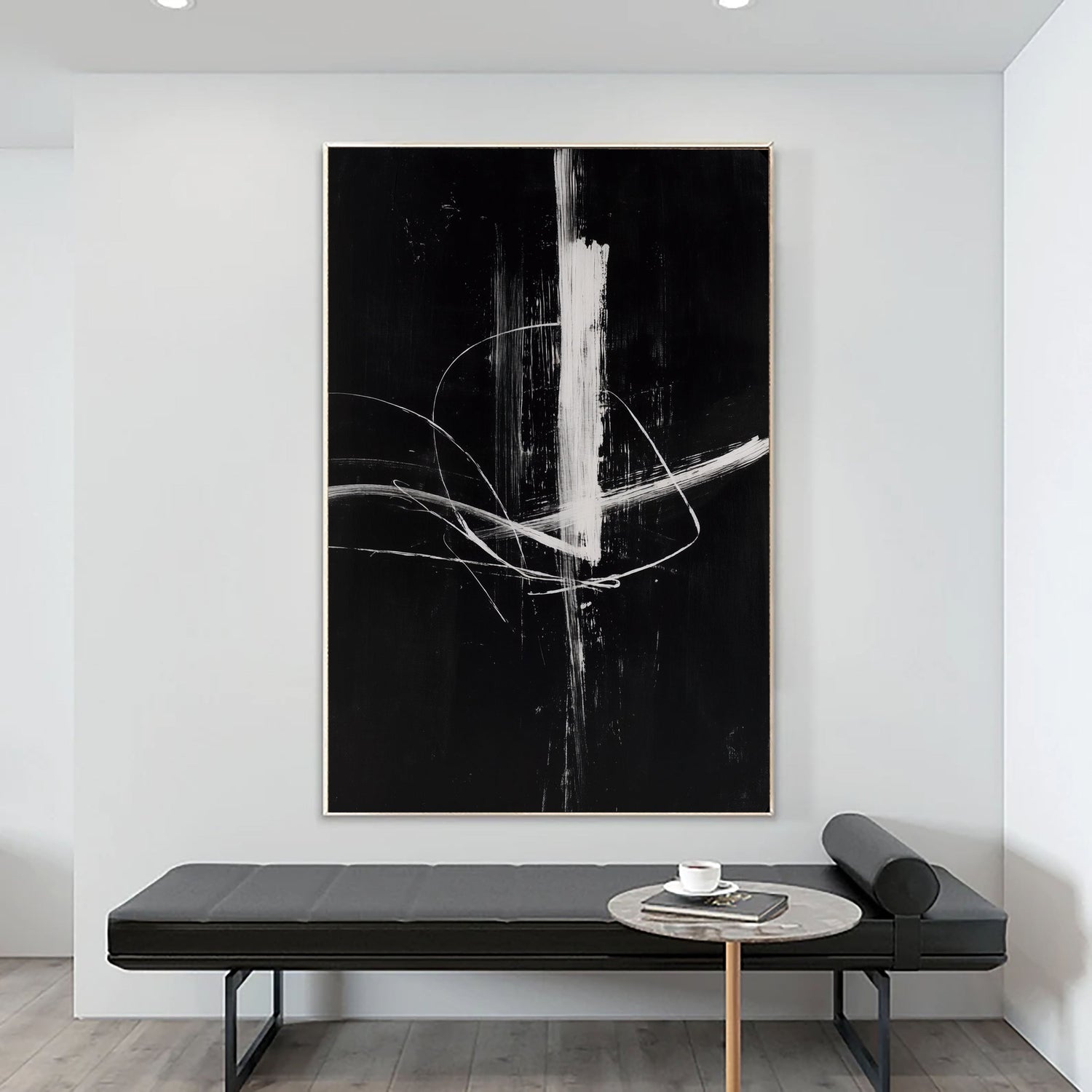 Abstract Art | Monochrome Dynamic Strike Living Room Abstract Art