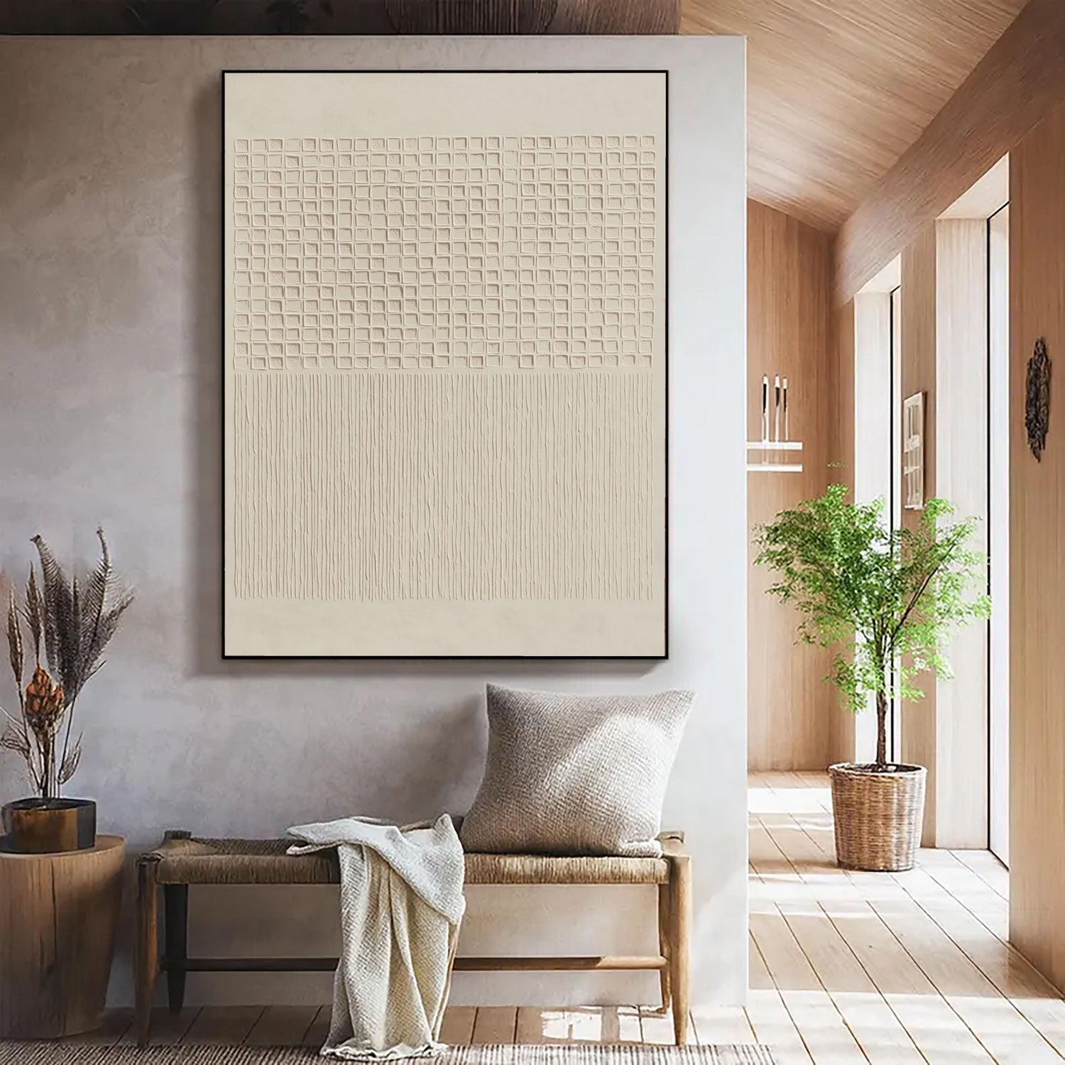 3D-Textured Art | Minimal Texture Contrast Relief Texture Wall Decor
