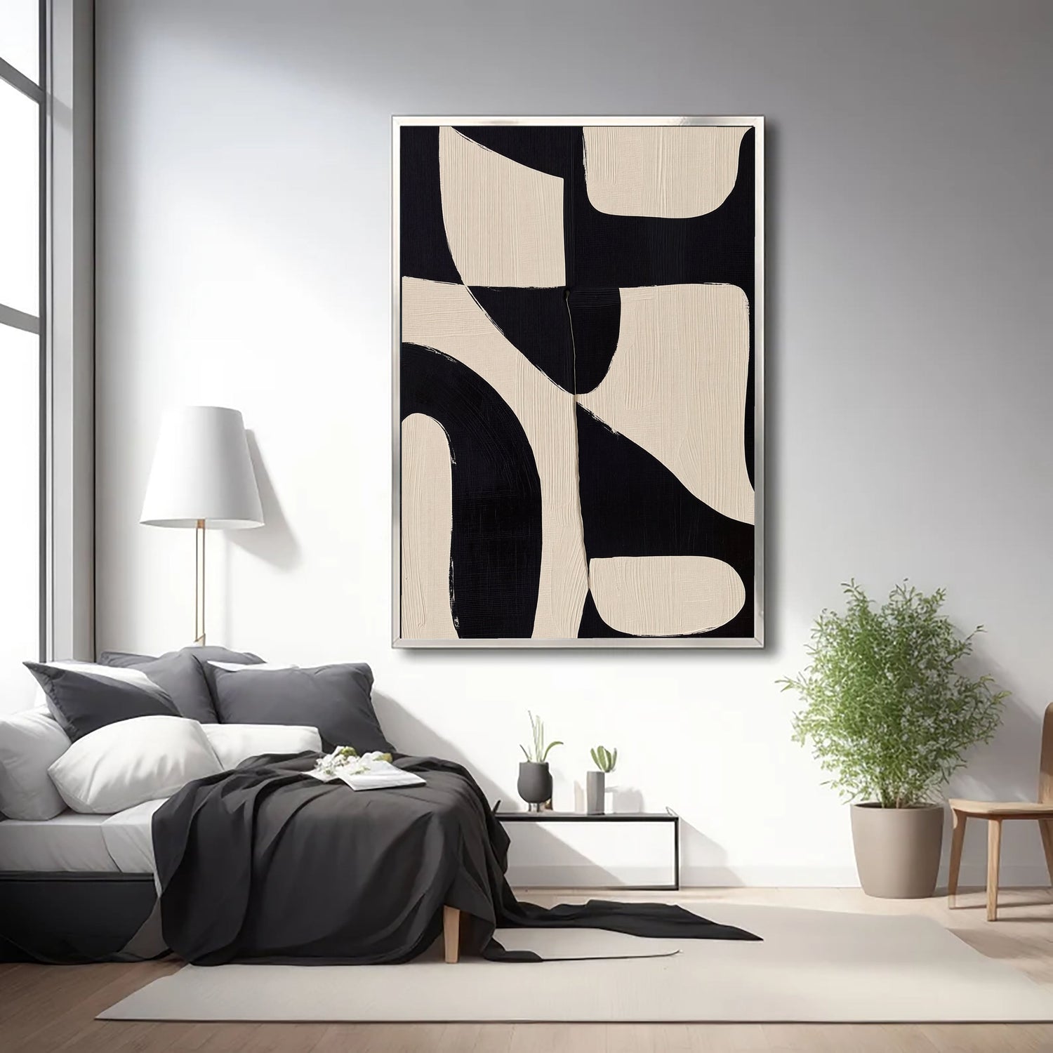 Abstract Art | Monochrome Shape Harmony Modern Abstract Wall Decor