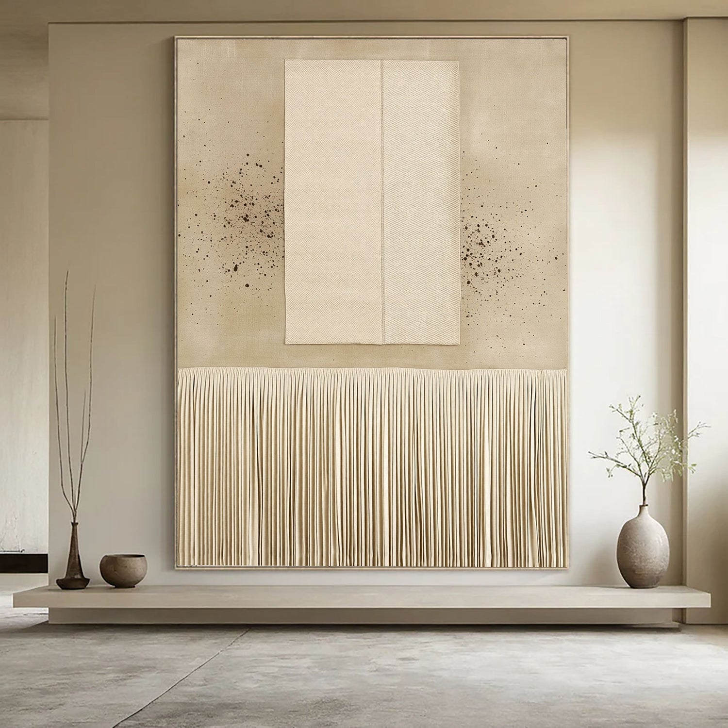 Wabi-Sabi Art | Fringe & Speckle Serenity Earth Tone Wall Decor