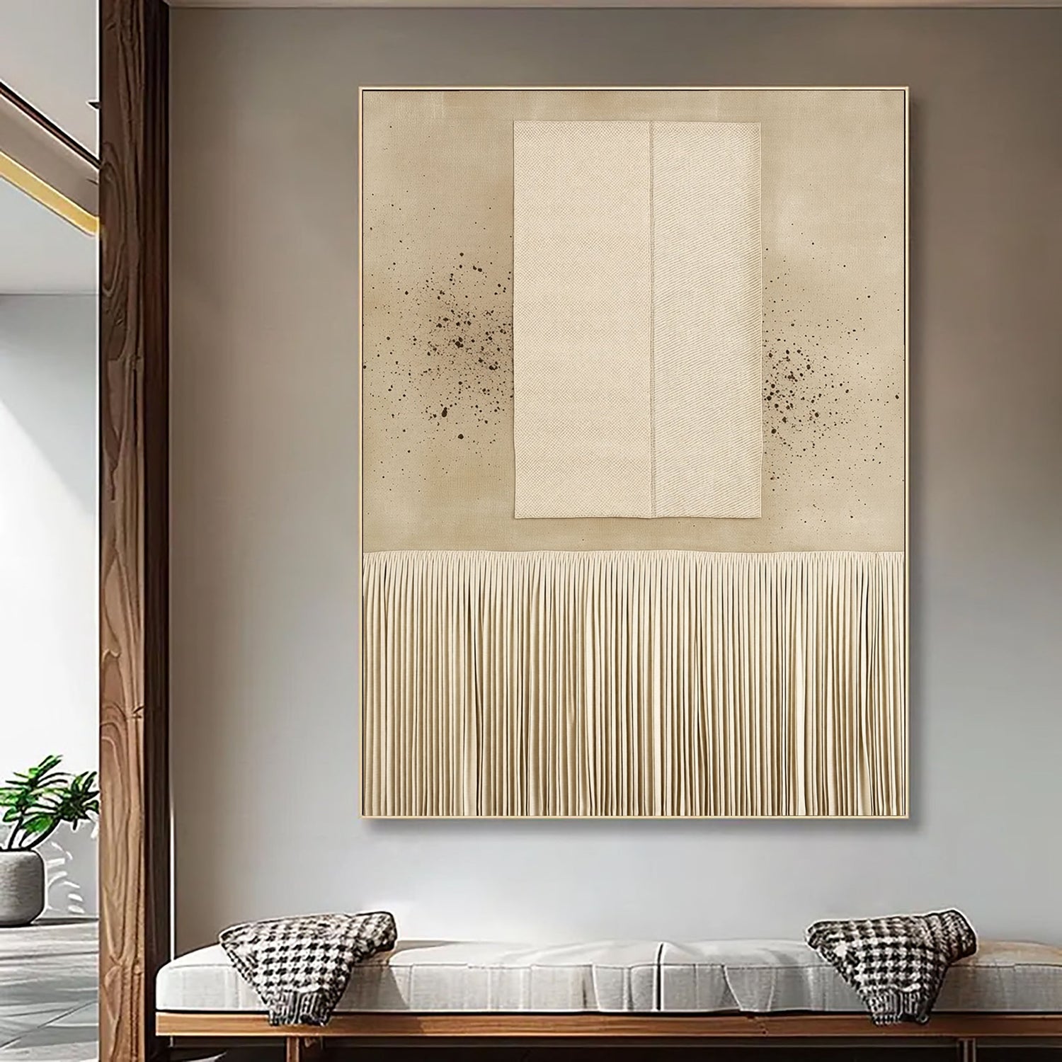 Wabi-Sabi Art | Fringe & Speckle Serenity Earth Tone Wall Decor