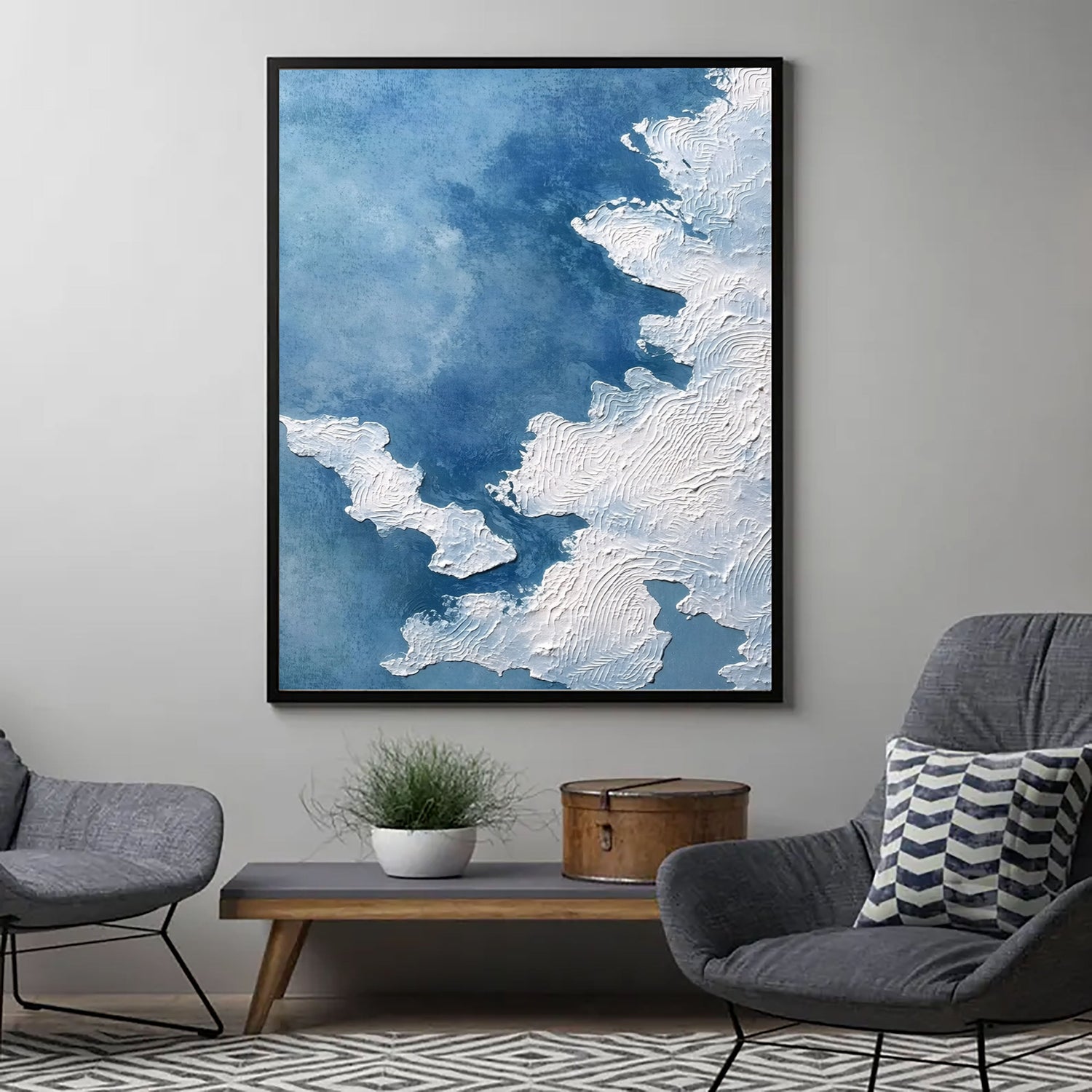 3D-Textured Art | Coastal Wave Textures Coastal Textured Wall Art