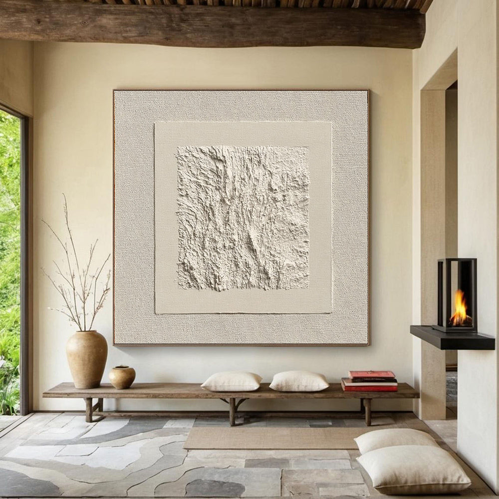 3D-Textured Art | Earthy Ridge Texture Dimensional Living Room Wall Art