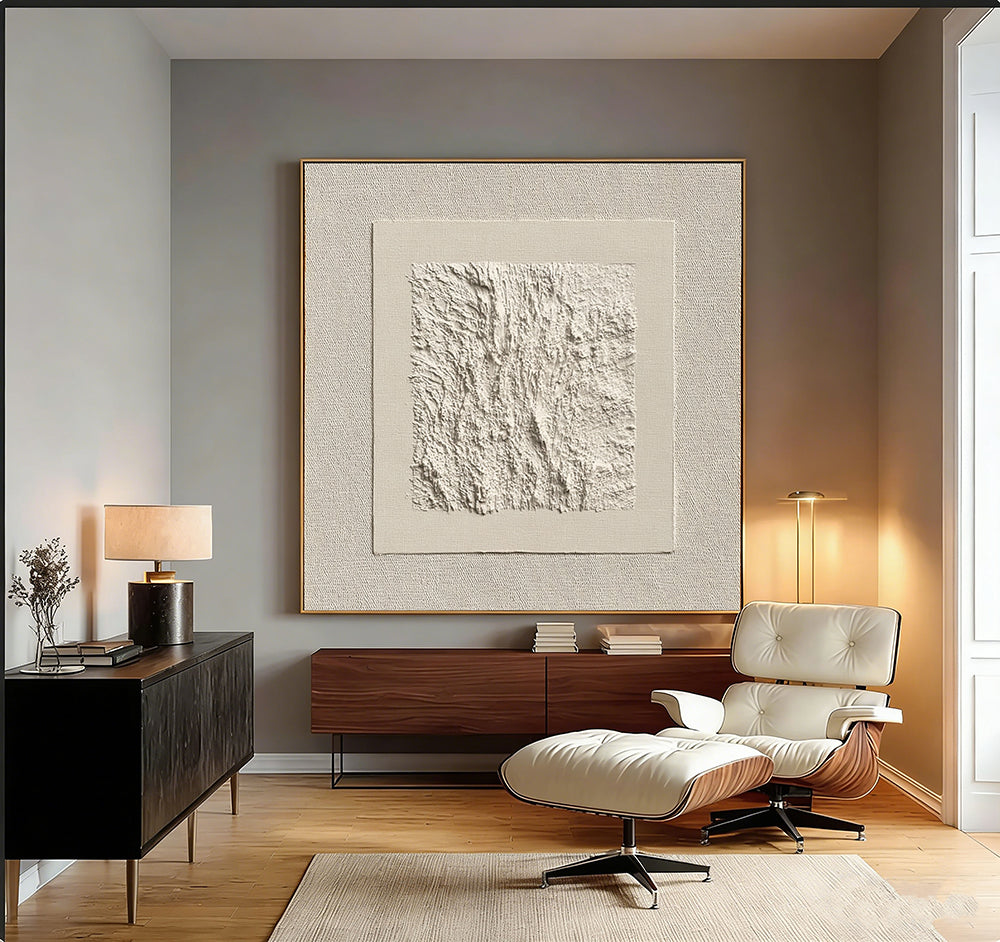 3D-Textured Art | Earthy Ridge Texture Dimensional Living Room Wall Art