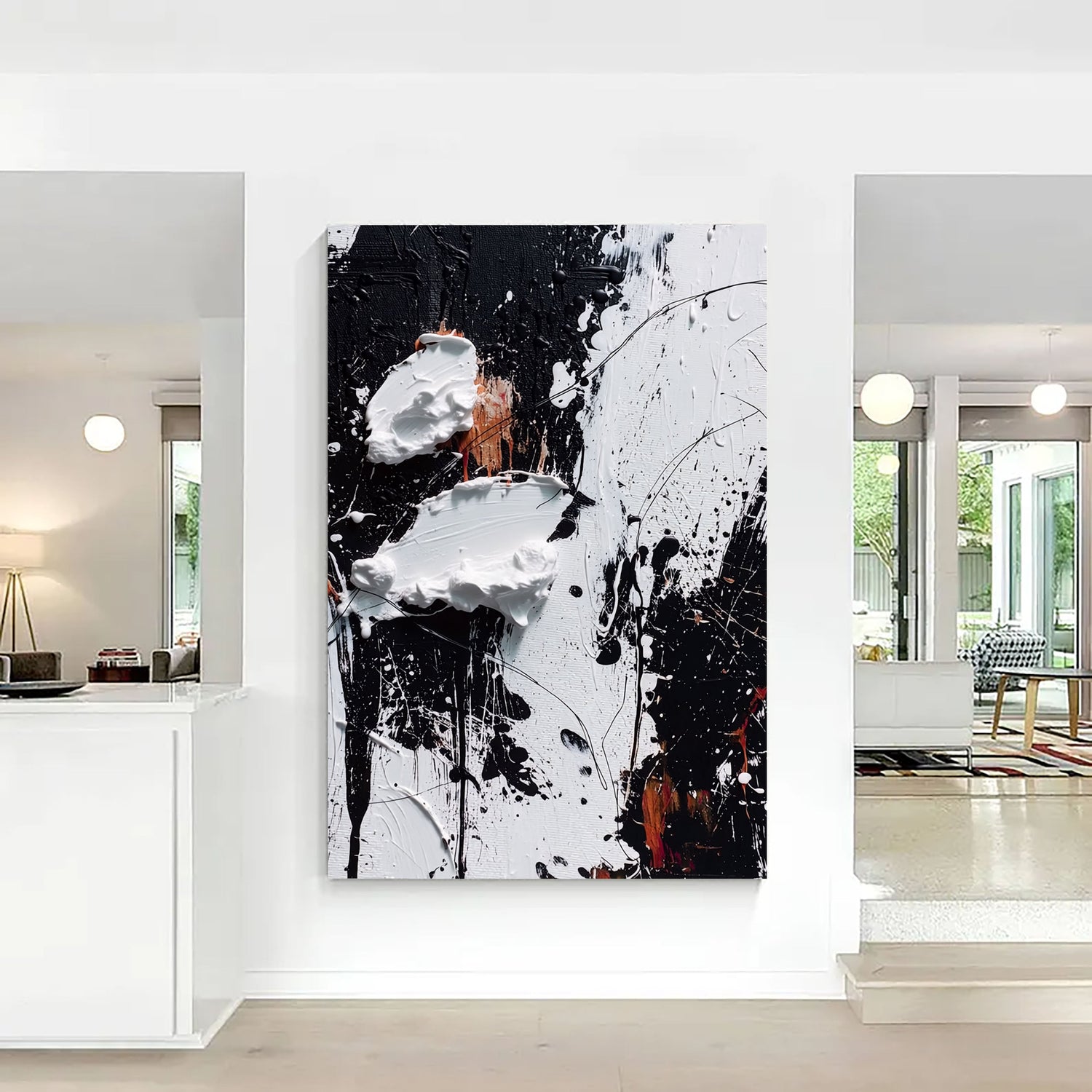 3D-Textured Art | Monochrome Textured Chaos Neutral Textured Canvas Wall Art