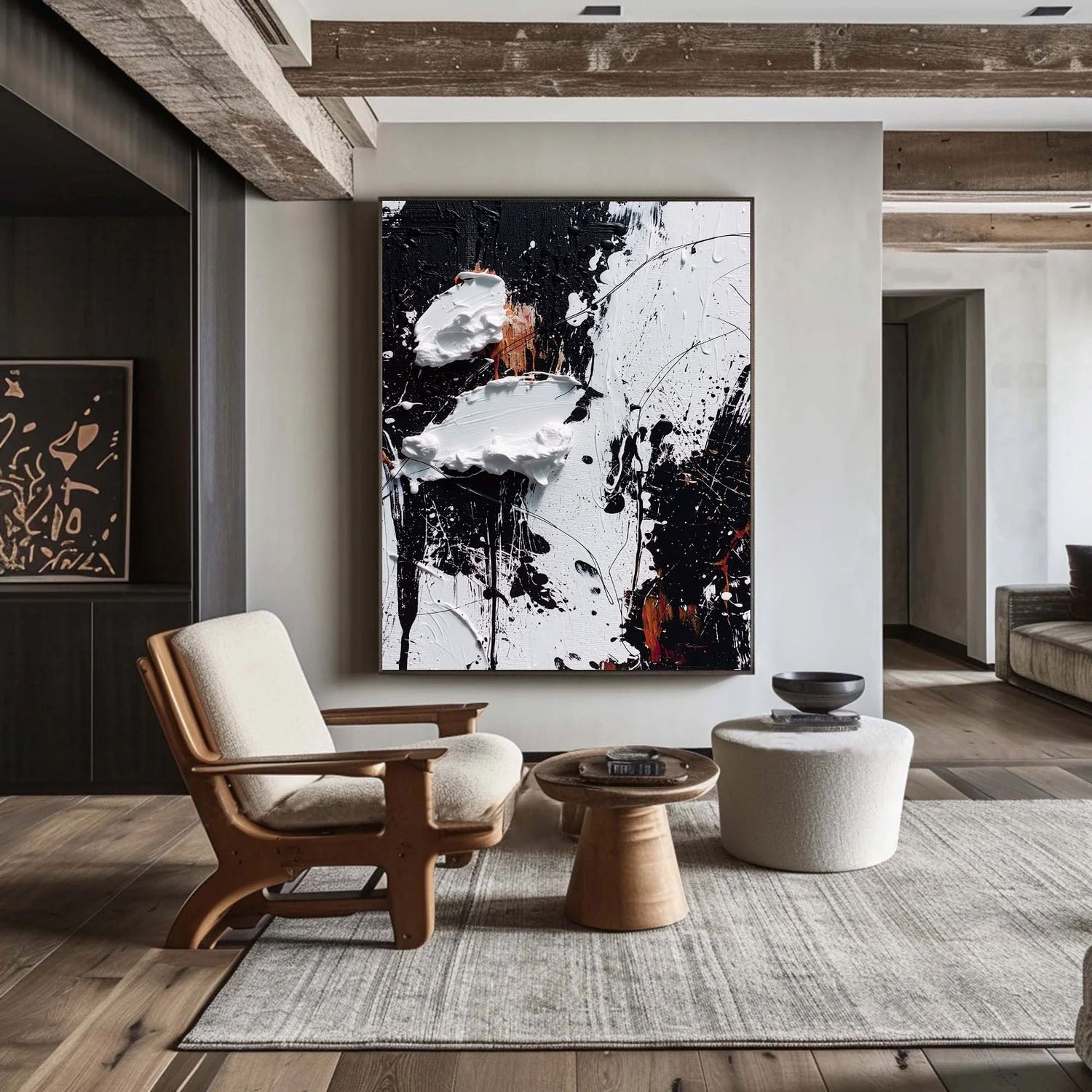 3D-Textured Art | Monochrome Textured Chaos Neutral Textured Canvas Wall Art