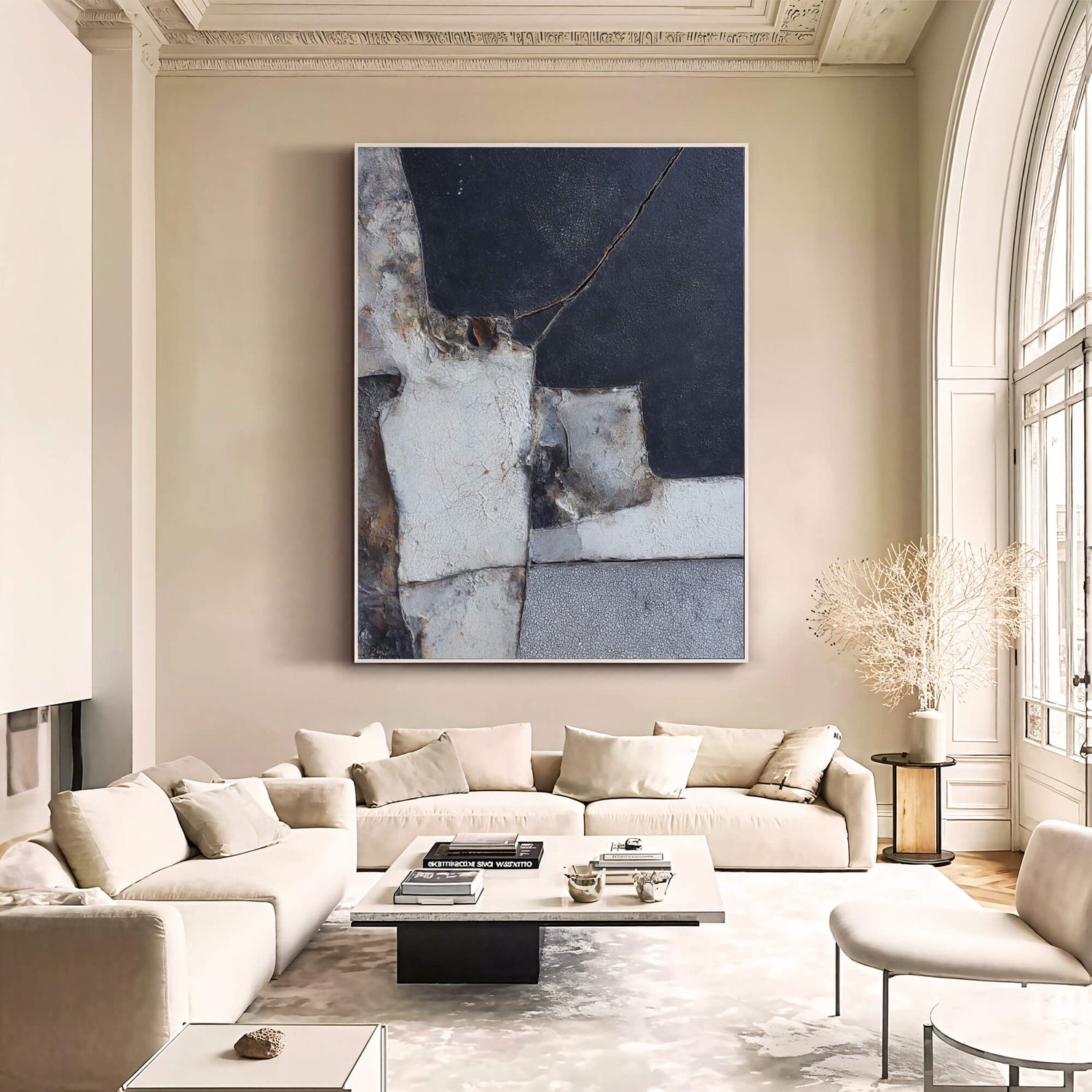 Wabi-Sabi Art | Aged Patchwork Tones Weathered Textured Wall Art